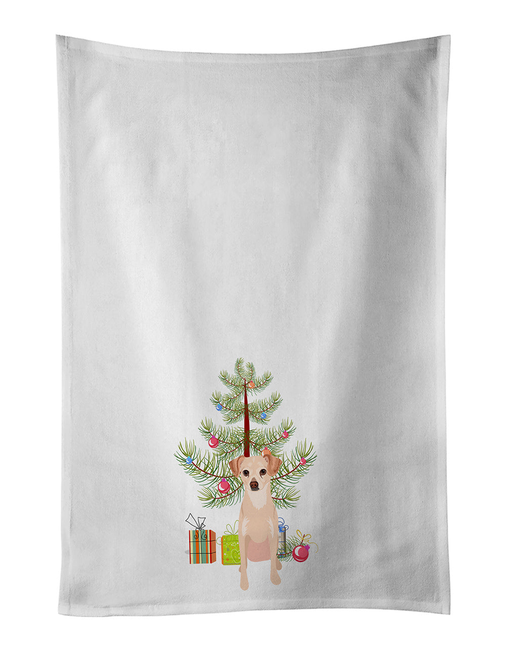 NEW Chihuahua Cream Christmas Kitchen Towel Set of 2 White Dish Towels Decorative Bathroom Hand towel for Hand, Face, Hair, Yoga, Tea, Dishcloth, 19 X 28", White