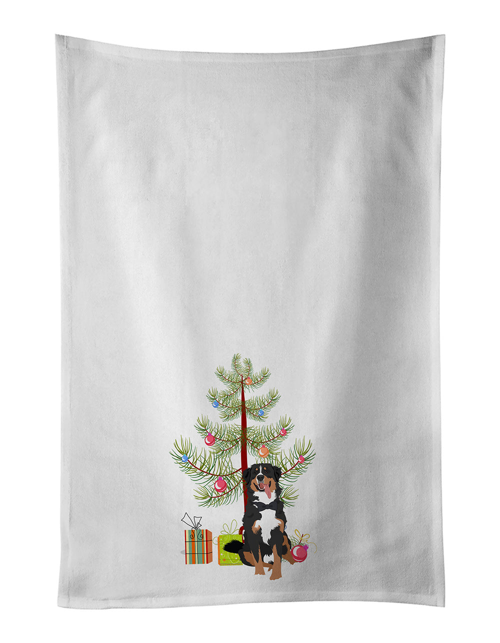 NEW Bernese Mountain Dog #1 Christmas Kitchen Towel Set of 2 White Dish Towels Decorative Bathroom Hand towel for Hand, Face, Hair, Yoga, Tea, Dishcloth, 19 X 28", White