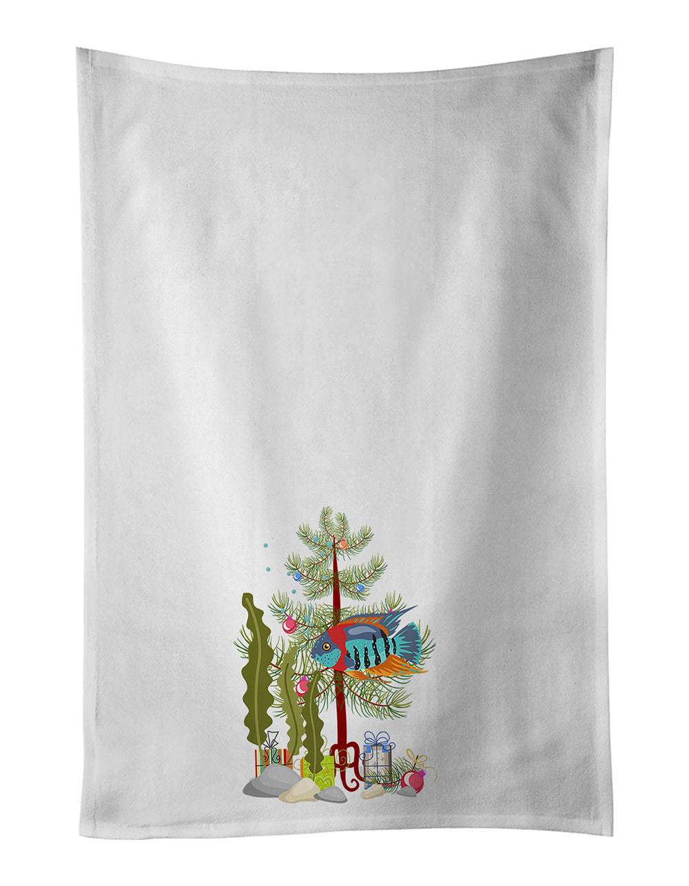 NEW Severum Merry Christmas Kitchen Towel Set of 2 White Dish Towels Decorative Bathroom Hand towel for Hand, Face, Hair, Yoga, Tea, Dishcloth, 19 X 28", White