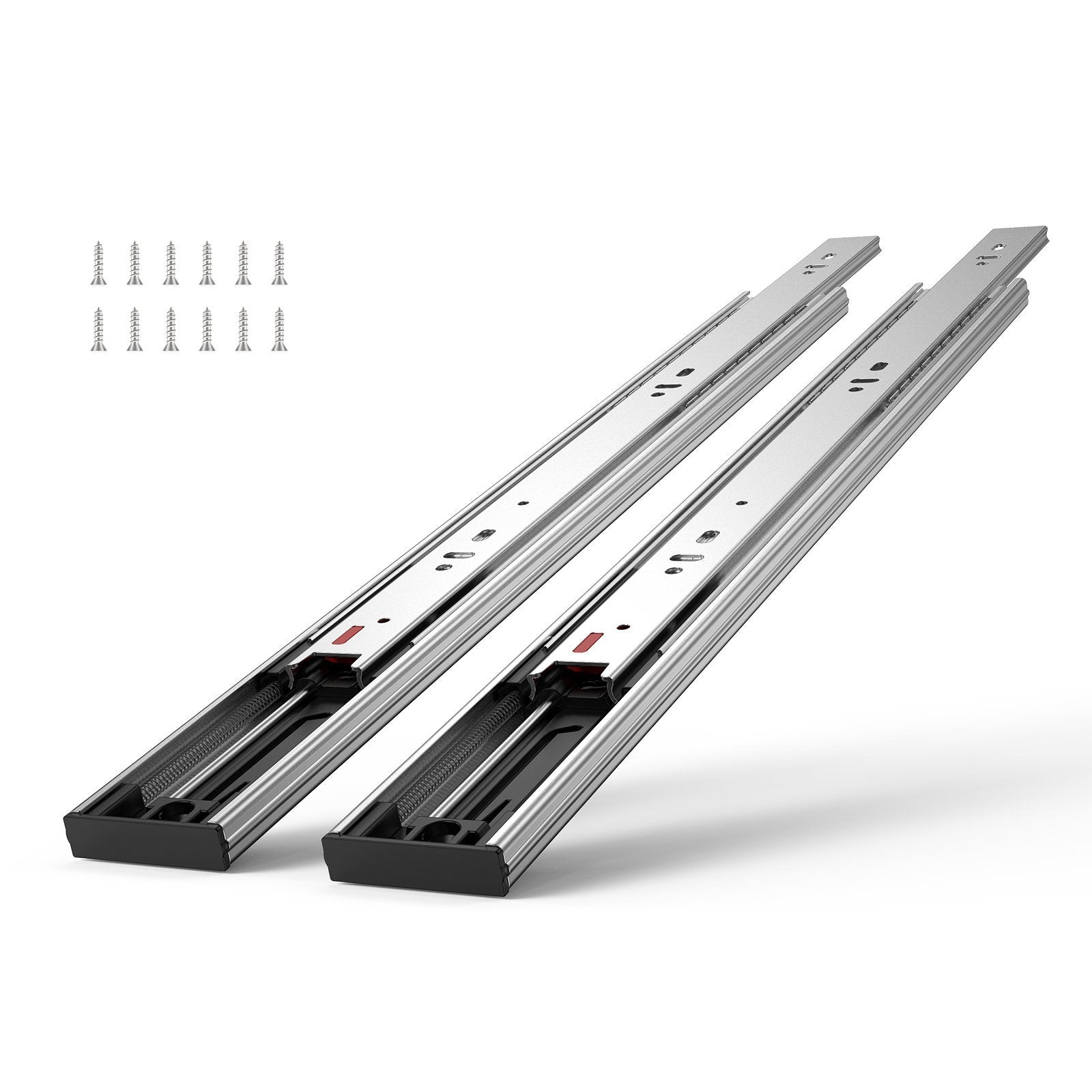 VEVOR 6 Pairs of 18 Inch Drawer Slides Side Mount Rails, Heavy Duty Full Extension Steel Track, Soft-Close Noiseless Guide Glides Cabinet Kitchen Runners with Ball Bearing, 100 Lbs Load Capacity