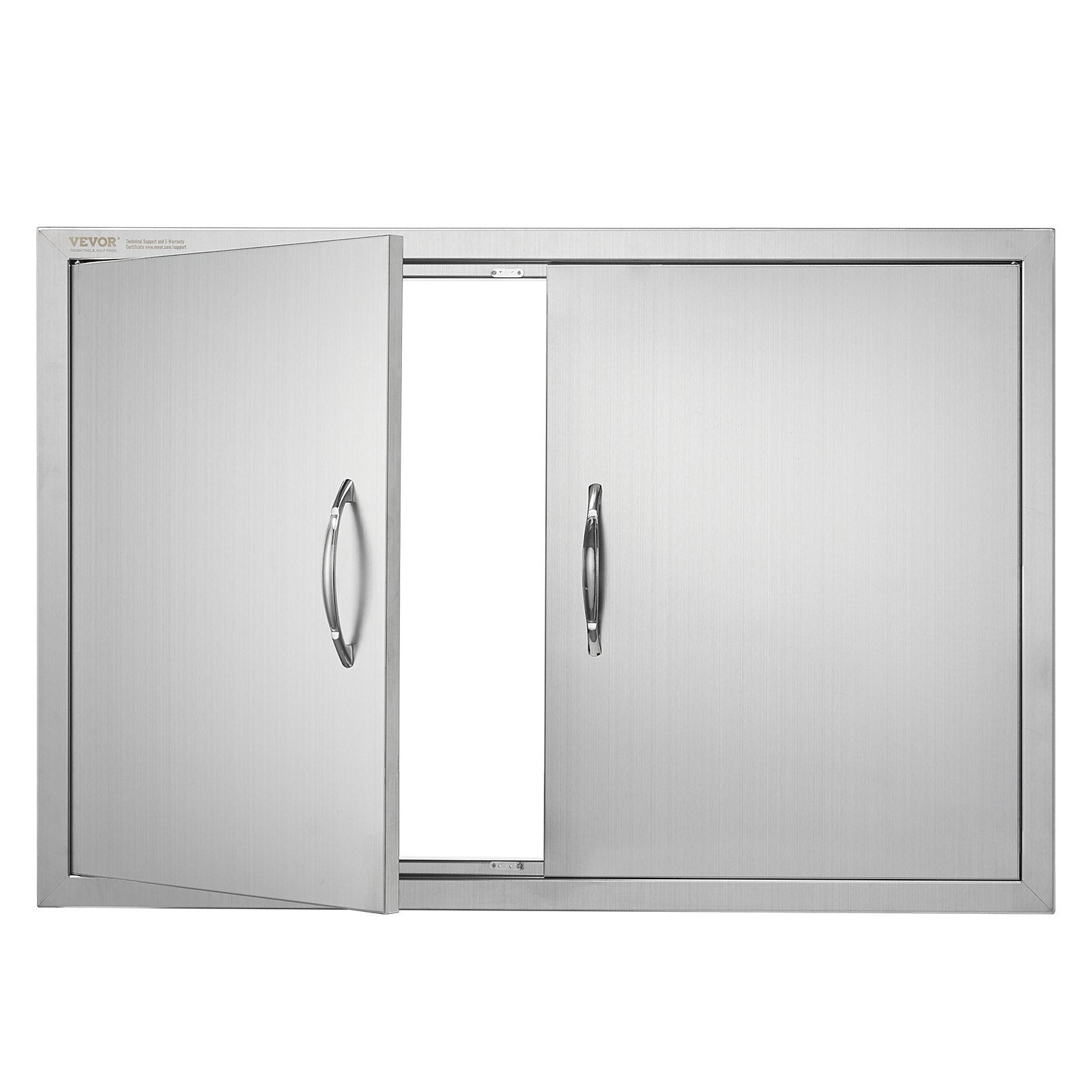 BBQ Access Door, 35W x 24H Inch Double Outdoor Kitchen Door, Stainless Steel Flush Mount Door, Wall Vertical Door with Handles, for BBQ Island, Grilling Station, Outside Cabinet