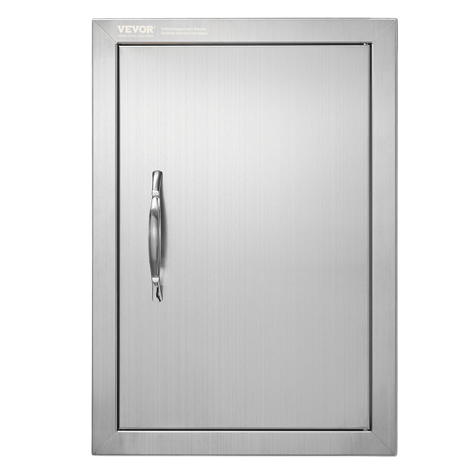 BBQ Access Door, 14W x 20H Inch Single Outdoor Kitchen Door, Stainless Steel Flush Mount Door, Wall Vertical Door with Handle, for BBQ Island, Grilling Station, Outside Cabinet