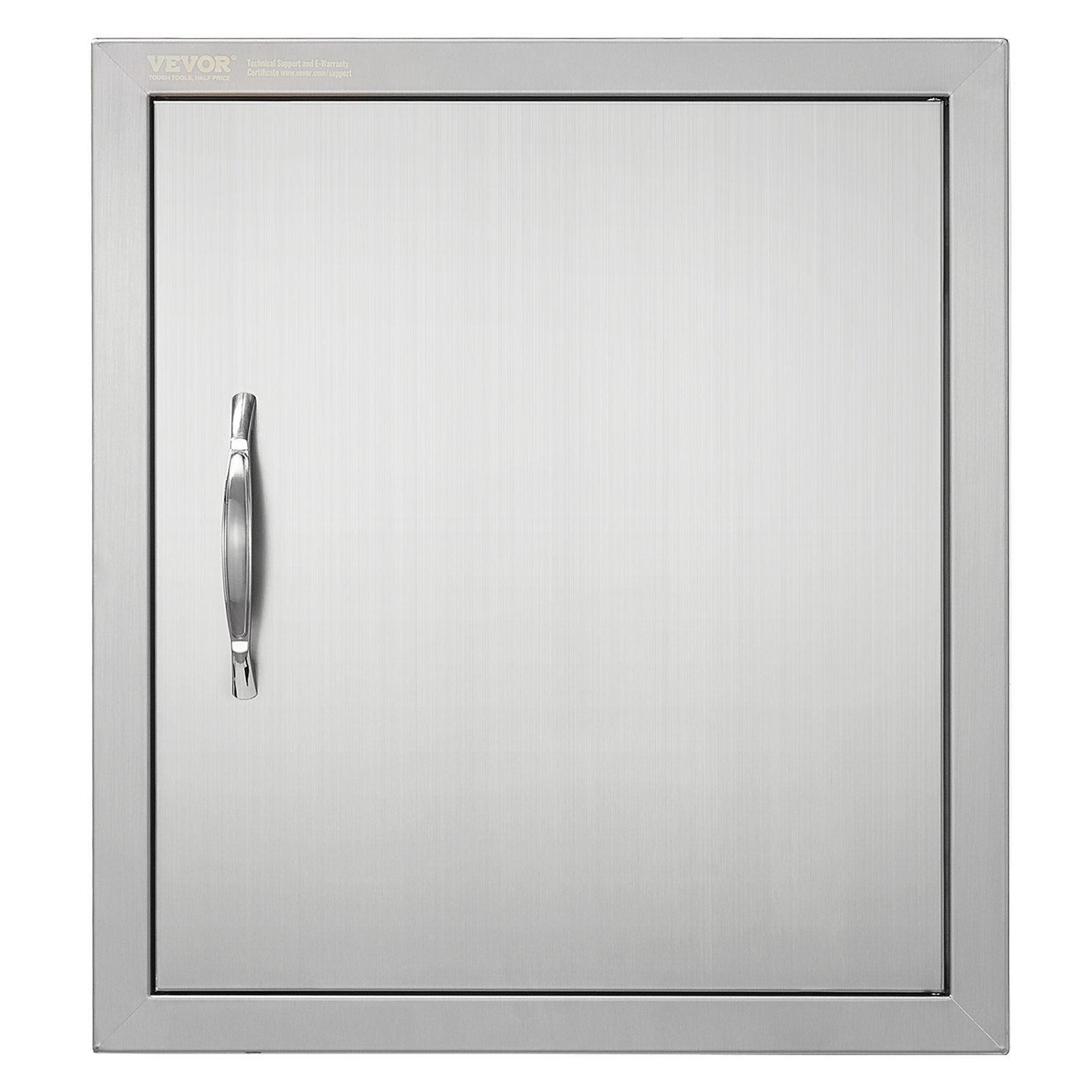 BBQ Access Door, 18W x 20H Inch Single Outdoor Kitchen Door, Stainless Steel Flush Mount Door, Wall Vertical Door with Handle and Hook, for BBQ Island, Grilling Station, Outside Cabinet