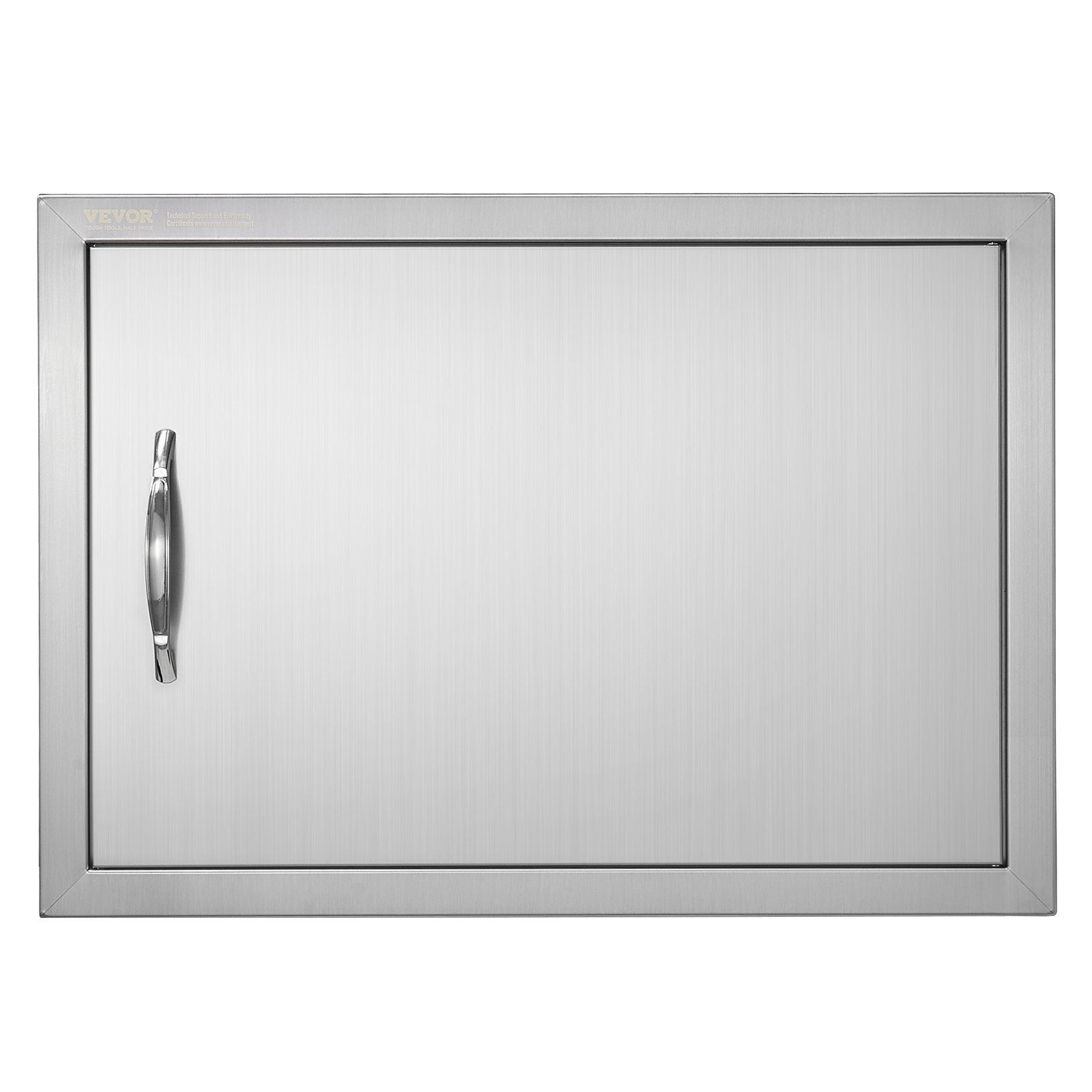 BBQ Access Door, 24W x 17H Inch Single Outdoor Kitchen Door, Stainless Steel Flush Mount Door, Wall Vertical Door with Handle, for BBQ Island, Grilling Station, Outside Cabinet