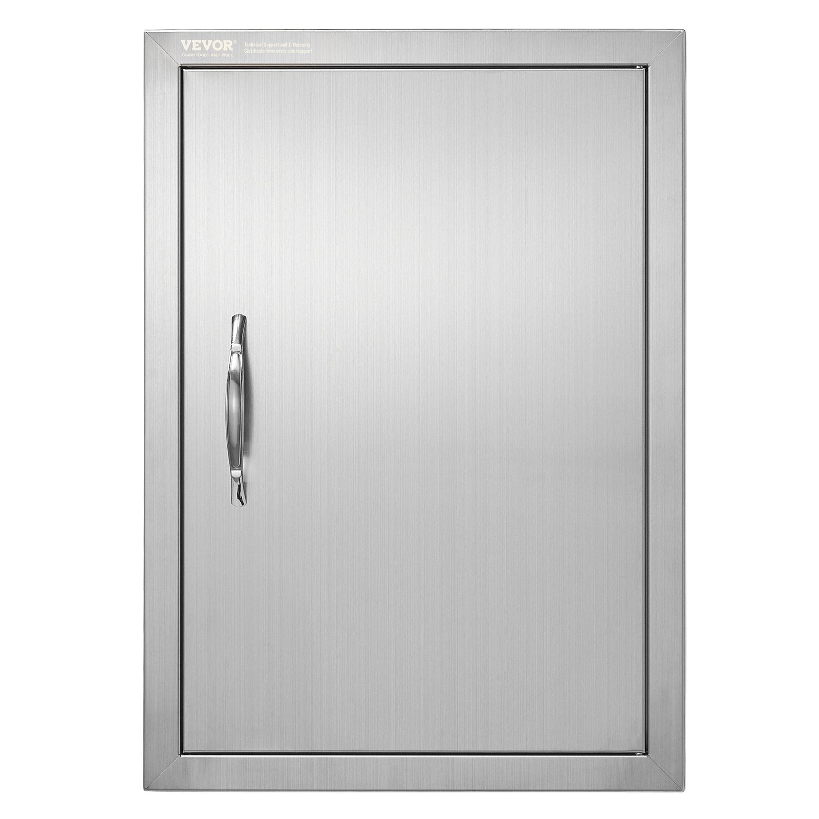 BBQ Access Door, 18W x 24H Inch Single Outdoor Kitchen Door, Stainless Steel Flush Mount Door, Wall Vertical Door with Handle, for BBQ Island, Grilling Station, Outside Cabinet