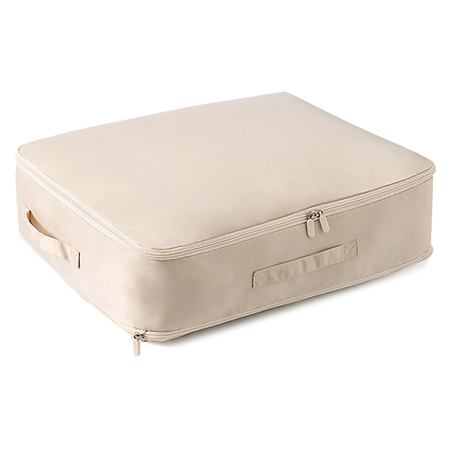 Large Foldable Storage Bag For Comforter Quilt Blanket Clothes Pillows Beddings Self Compression Organizer For Duvet Closet Storage Containers With Dual Zippers