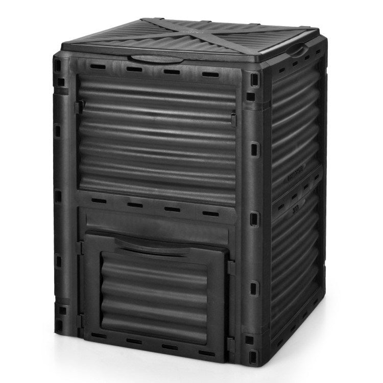 80-Gallon Outdoor Composter with Large Openable Lid and Bottom Exit Door