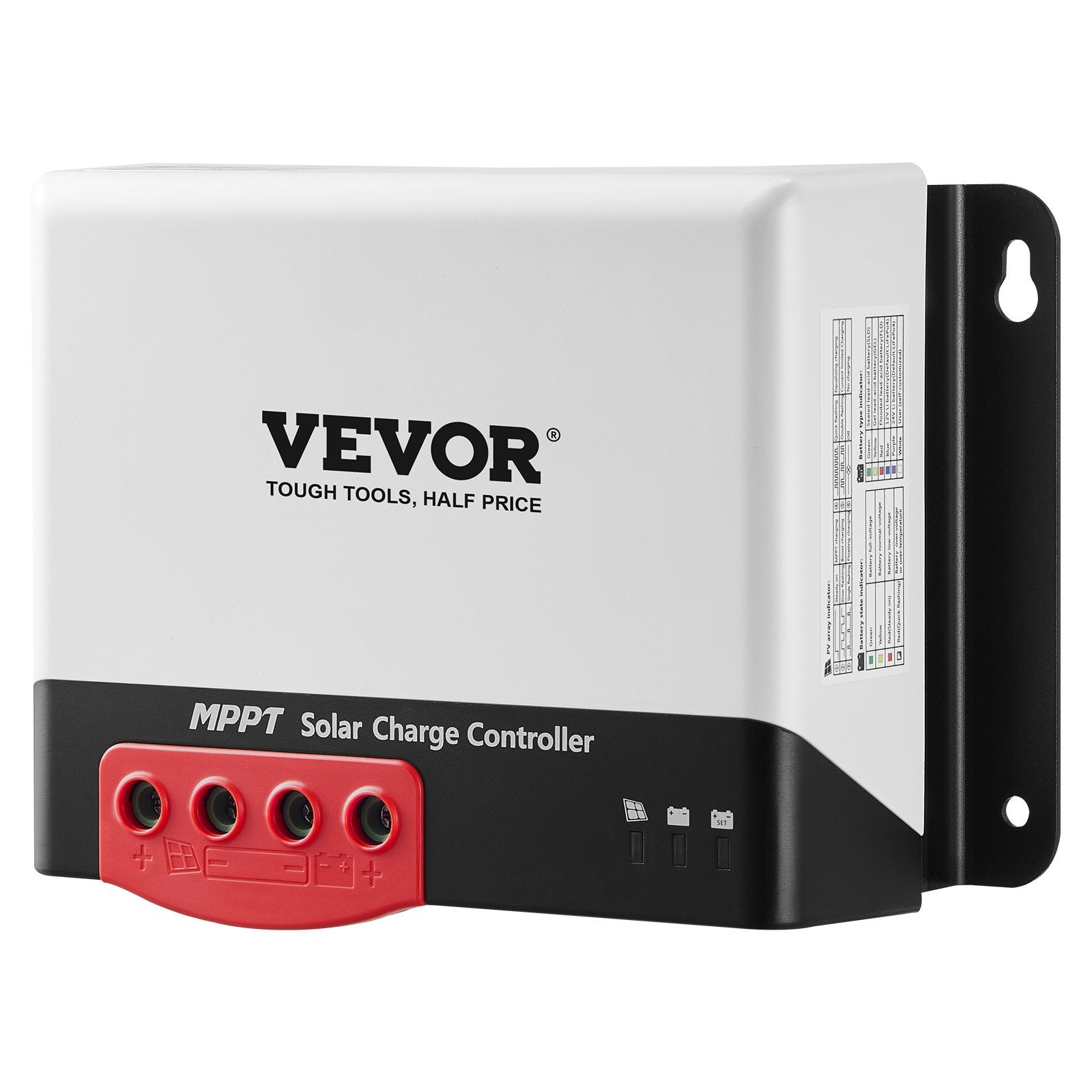 VEVOR 30A MPPT Solar Charge Controller, 12V / 24V Auto DC Input, Solar Panel Regulator Charger with Bluetooth Module, 98% Charging Efficiency for Sealed(AGM), Gel, Flooded and Lithium Battery Charging