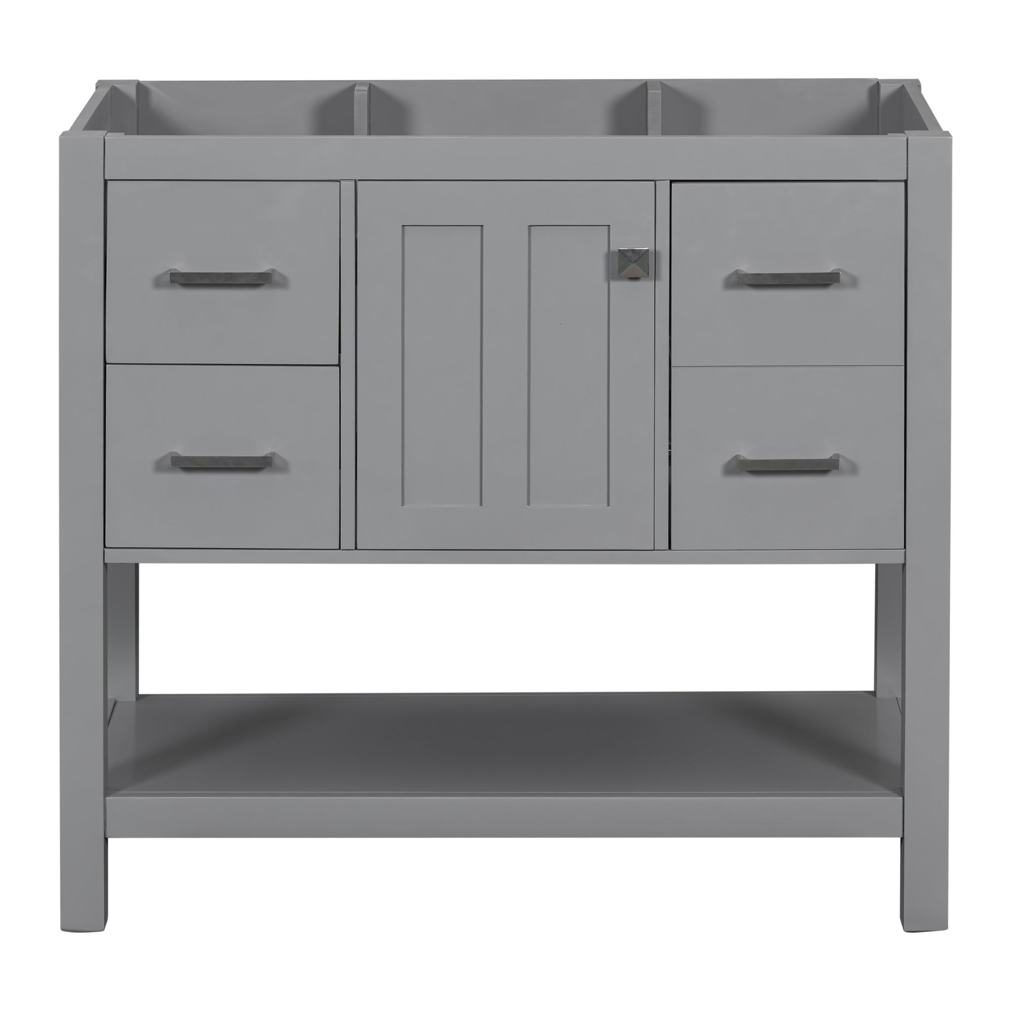 [Cabinet Only] 36" Gray Modern Bathroom Vanity with USB(Sink not included)