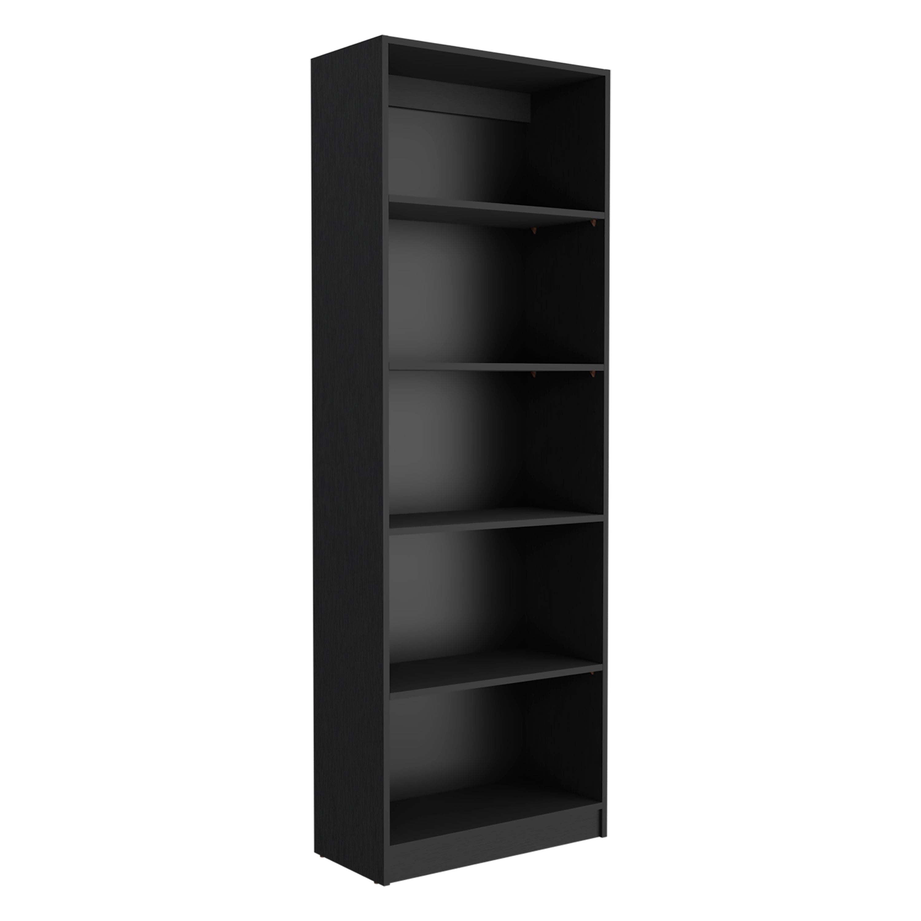 TUHOME Home 4 Shelves Bookcase with Multi-Tiered Storage -Black -Office