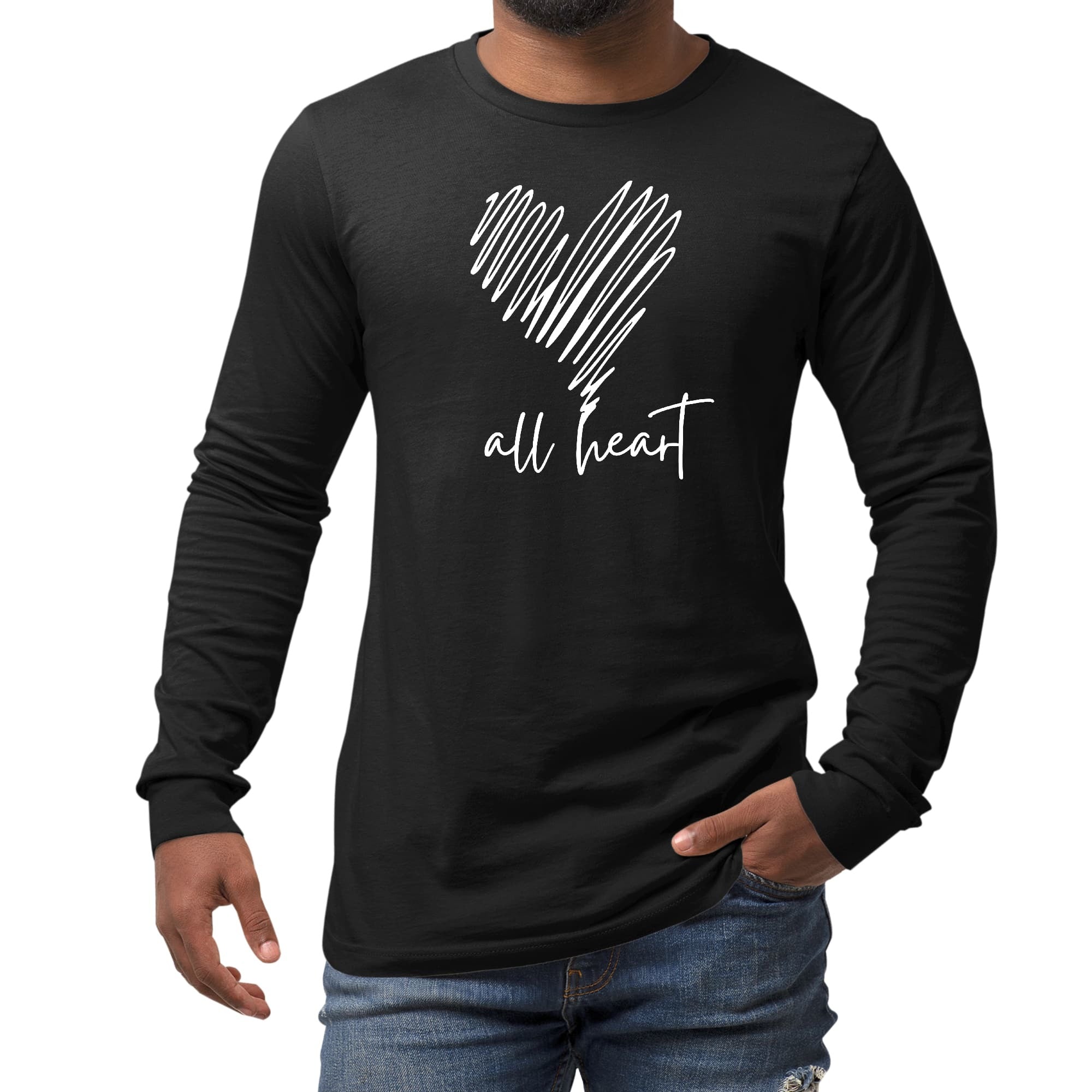 Long Sleeve Graphic T-shirt - Say It Soul - All Heart Line Art Print