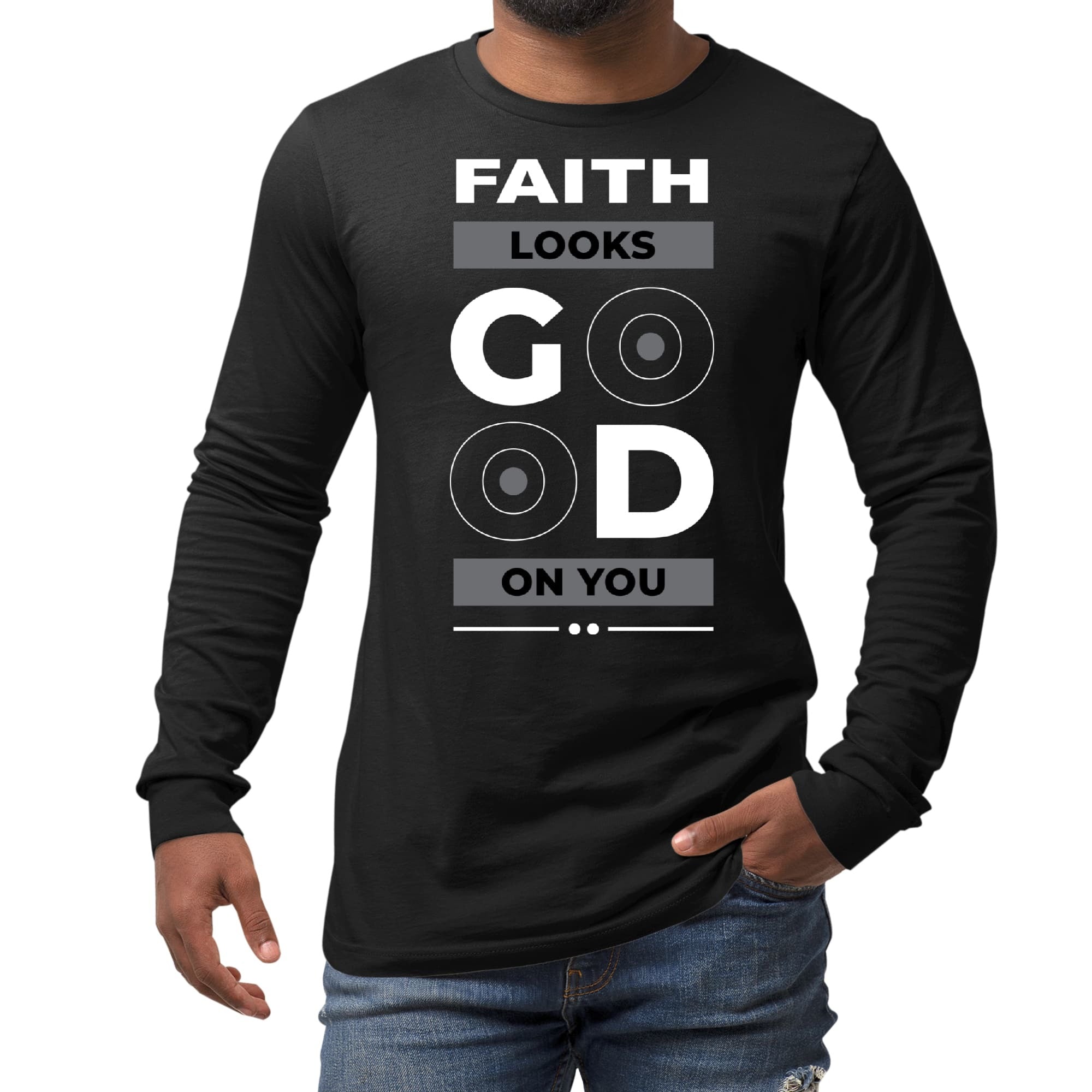 Long Sleeve Graphic T-shirt - Faith Looks Good On You