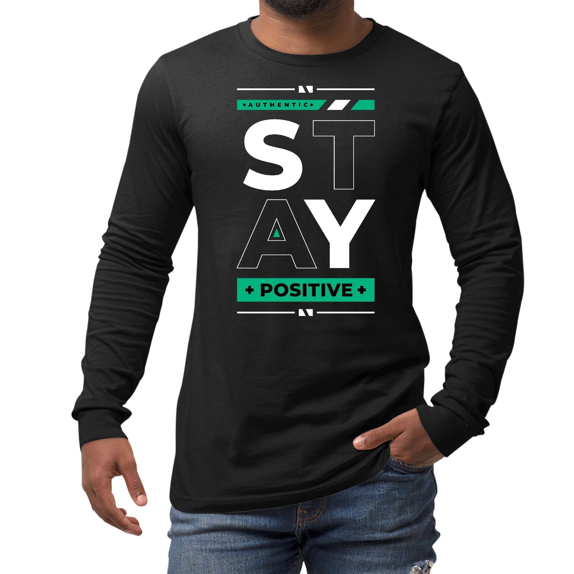 Long Sleeve Graphic T-shirt - Stay Positive