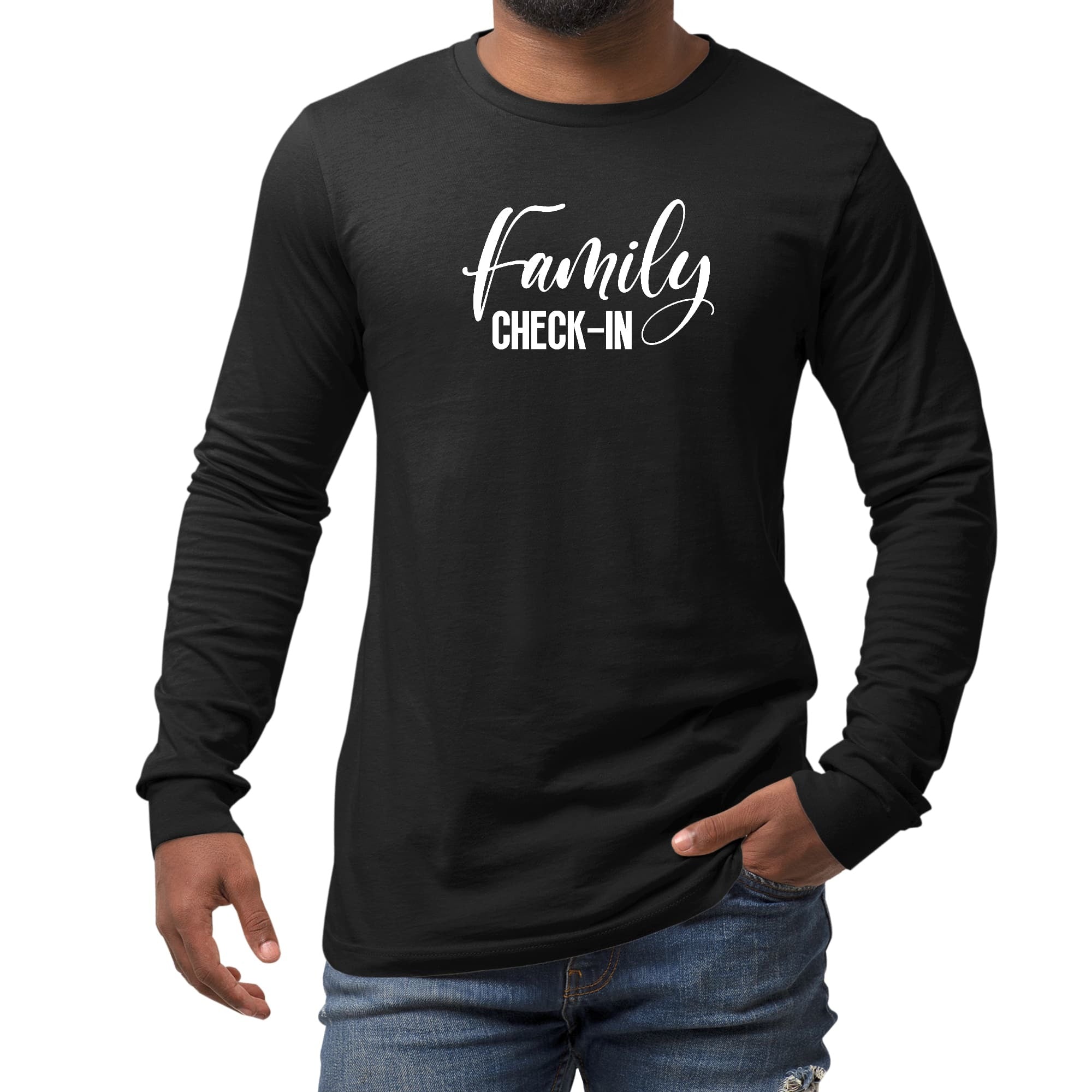 Long Sleeve Graphic T-shirt - Family Check In, Family Reunion, Family