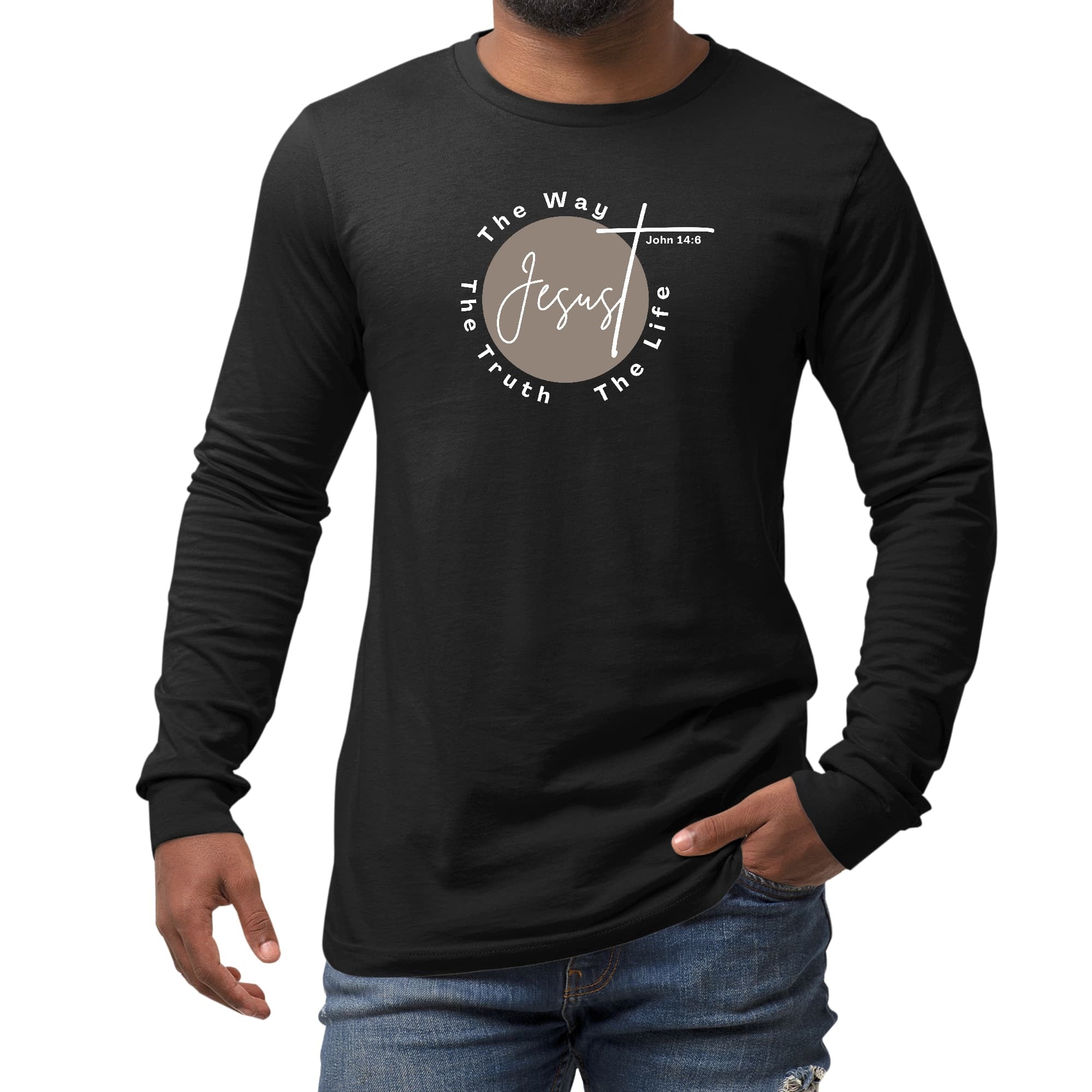 Long Sleeve Graphic T-shirt - Jesus The Way The Truth The Life -