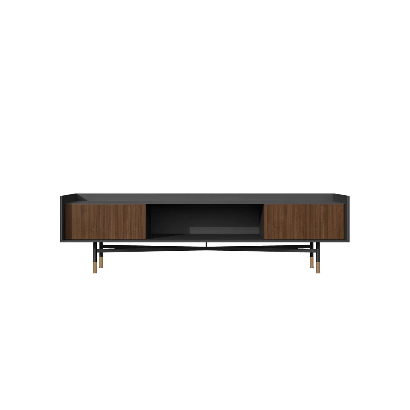 Walnut Color Minimalist Walnut TV Stand 70.8 x 15.7 x 20.4 in