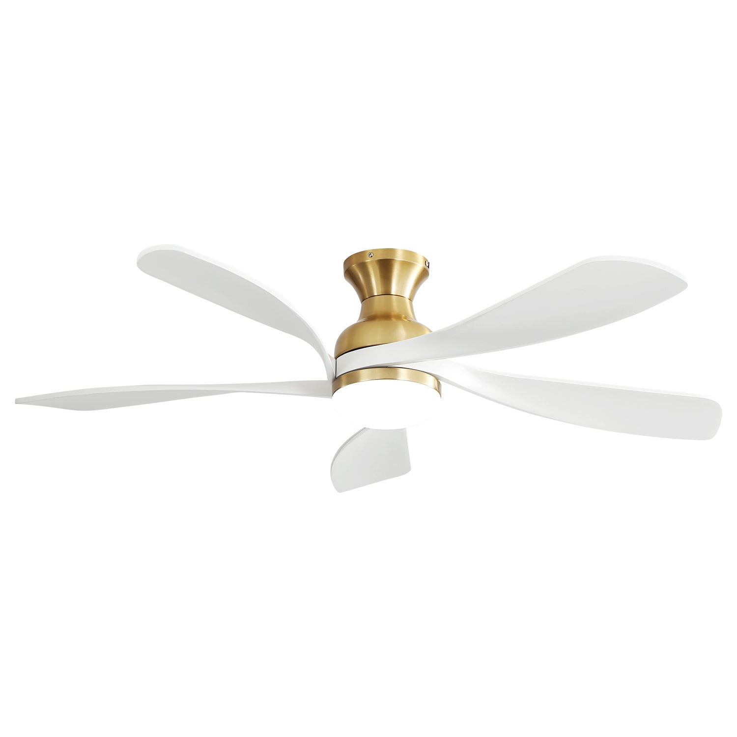 52 Inch Ceiling Fan with Dimmable 3 Colors LED Light Reversible Noiseless DC Motor Smart APP Remote Control