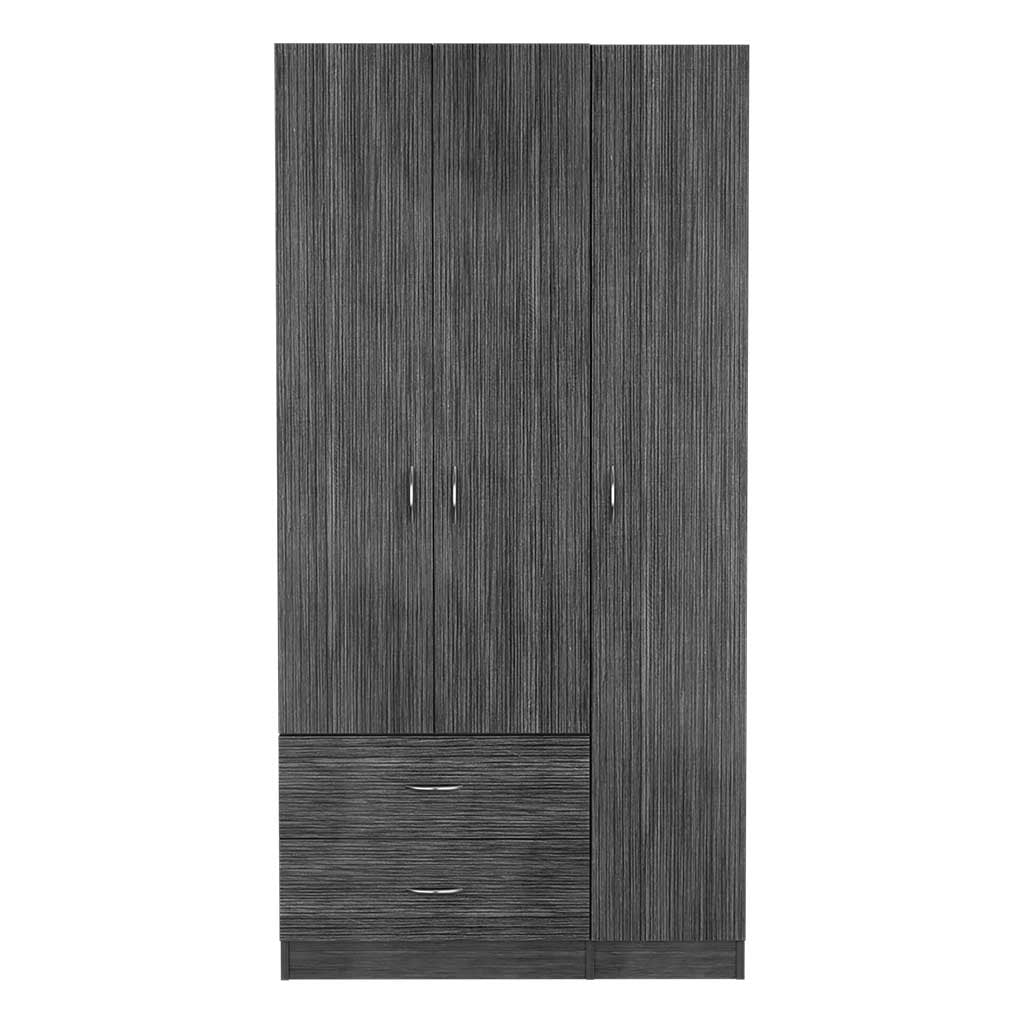 Three Door Armoire Clark, Bedroom, Smokey Oak / White