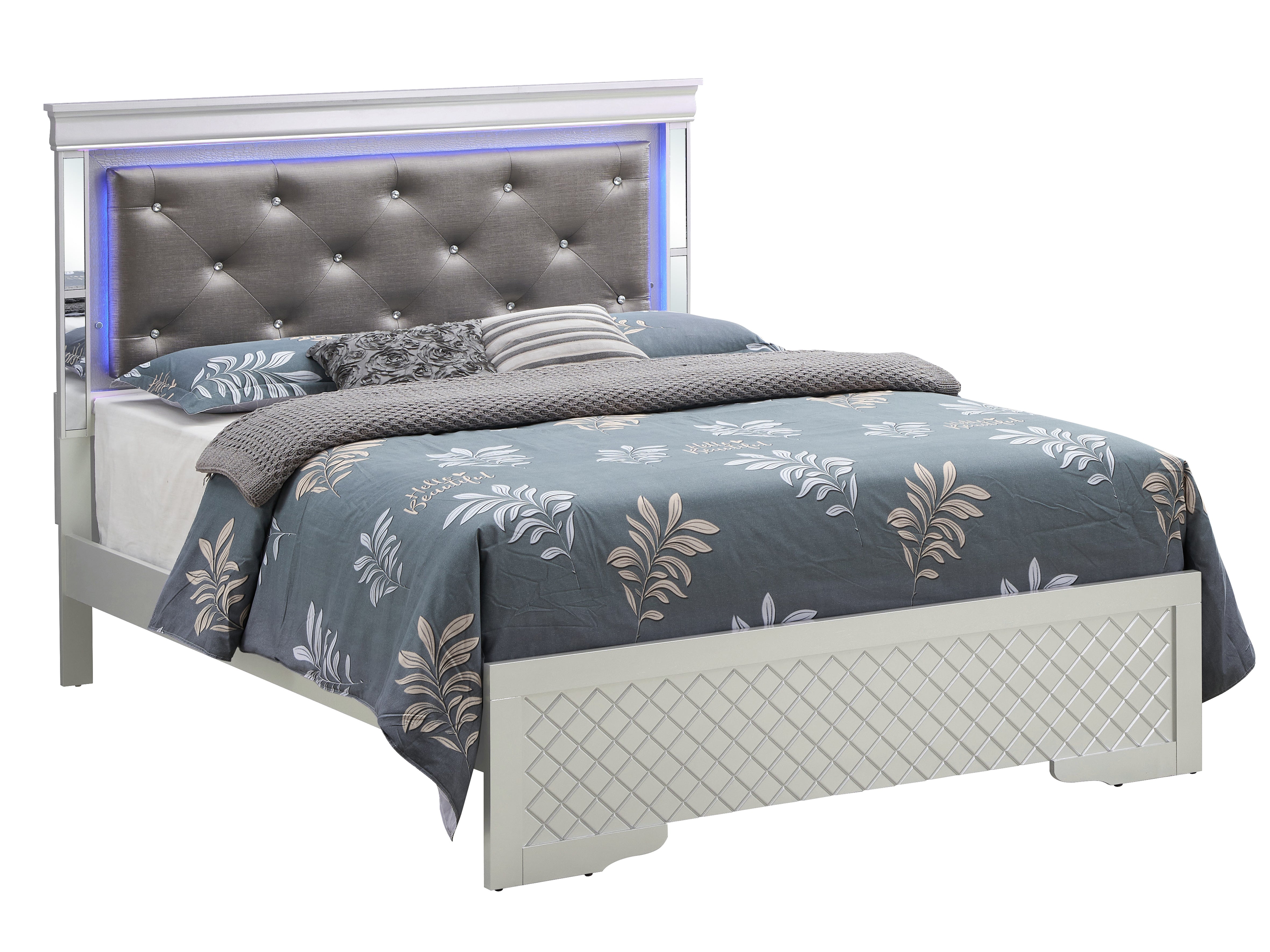 Glory Furniture Verona G6700C-KB3 King Bed , Silver Champagne