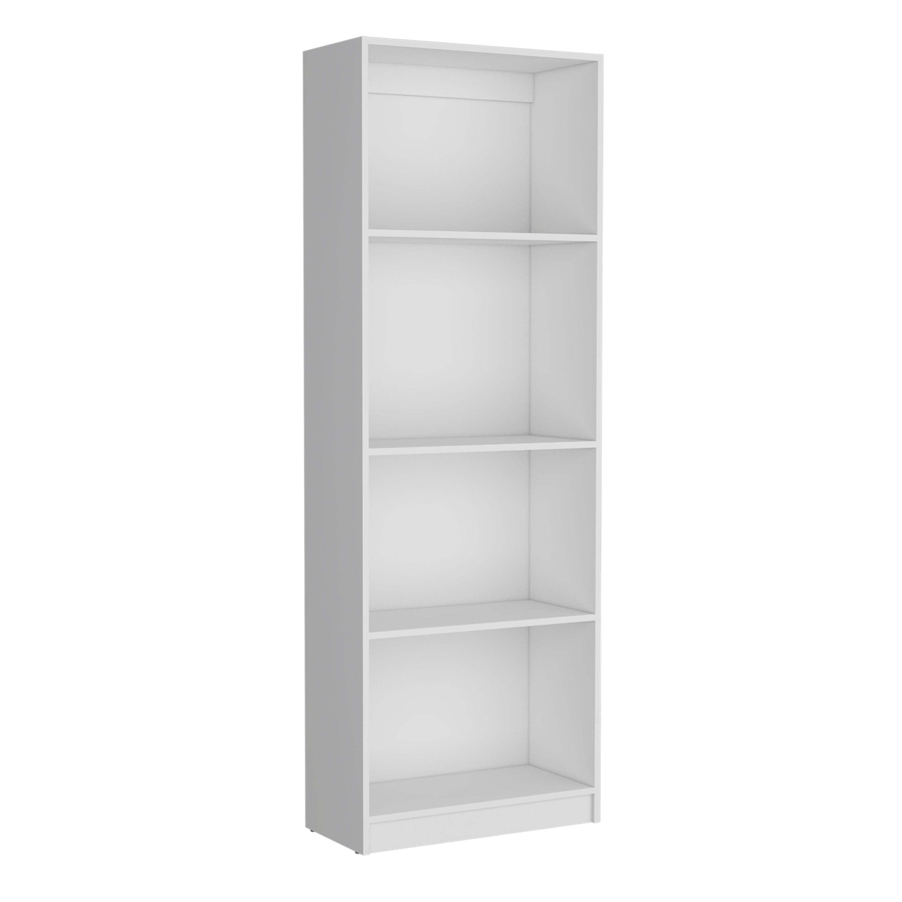 TUHOME Home Bookcase with 4-Shelf Modern Display Unit for Books and Decor -White -Office