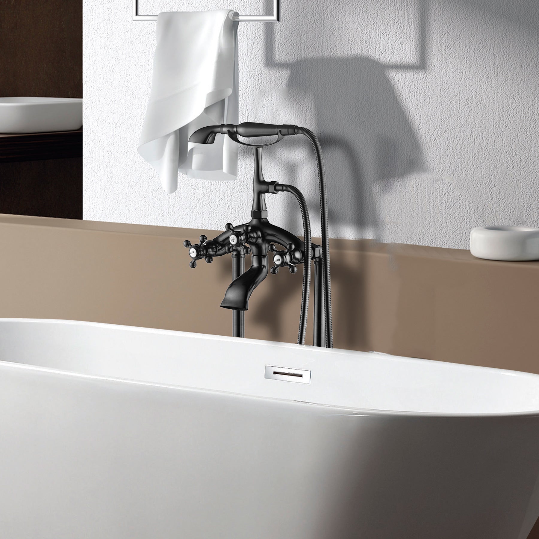 Freestanding Bathtub Faucet with Hand Shower