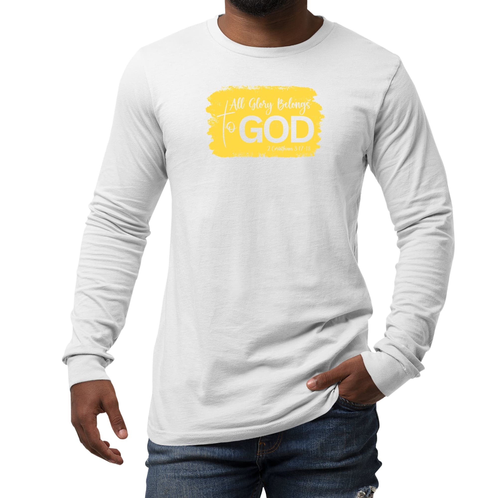 Long Sleeve Graphic T-shirt, All Glory Belongs To God Christian