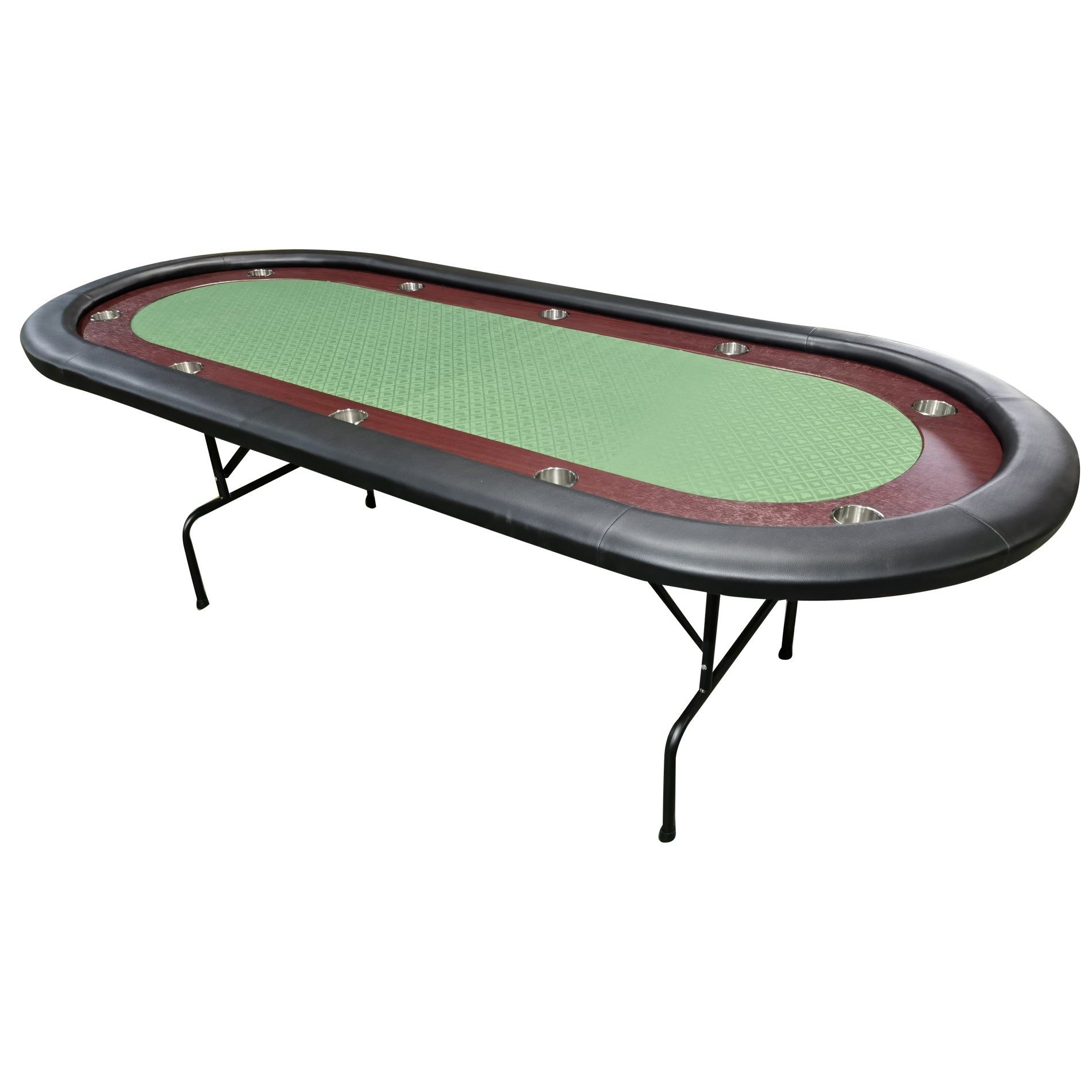 96" Light Series Folding Wooden Racetrack Green Felt Foldable Poker Table