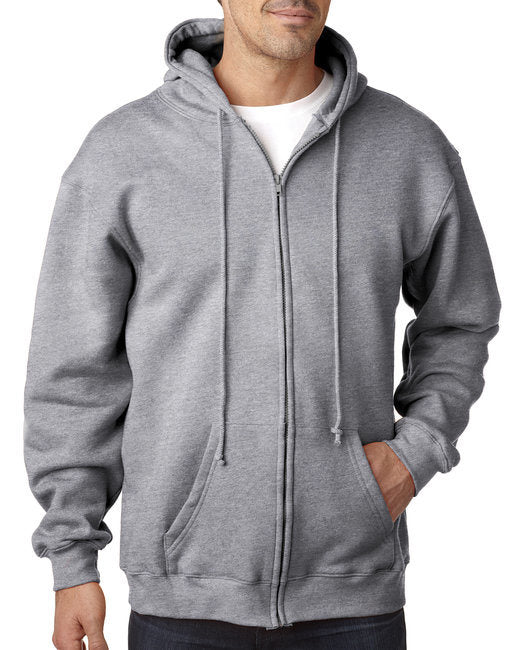 Bayside BA900 Adult 9.5oz., 80% cotton/20% polyester Full-Zip Hooded Sweatshirt