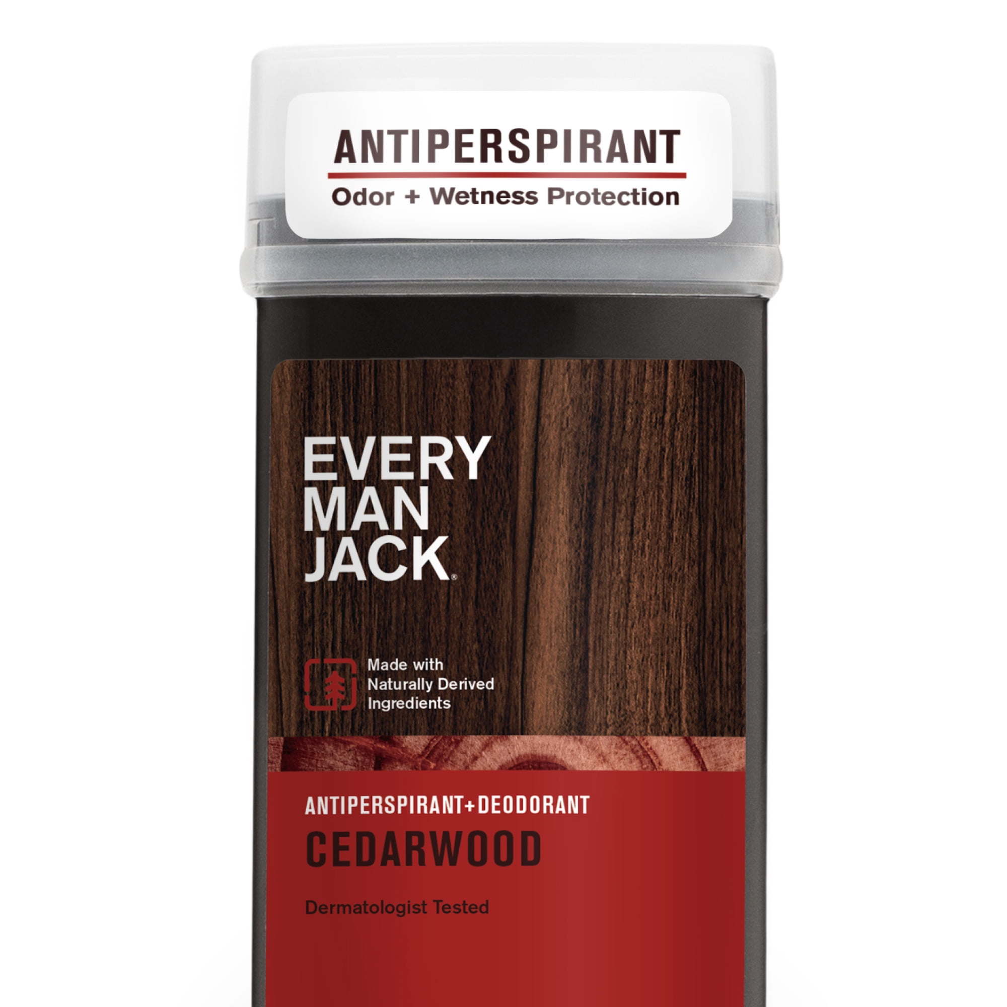 Every Man Jack Cedarwood Mens Antiperspirant Deodorant - Long Lasting Odor & Sweat Protection - 2.6oz