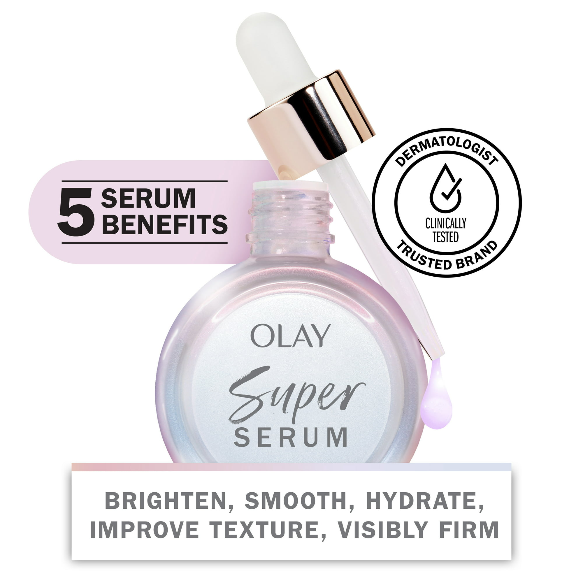 Olay Super Serum 5-in-1 Anti-Aging Face Serum, Smoothing Skin Care, All Skin Types