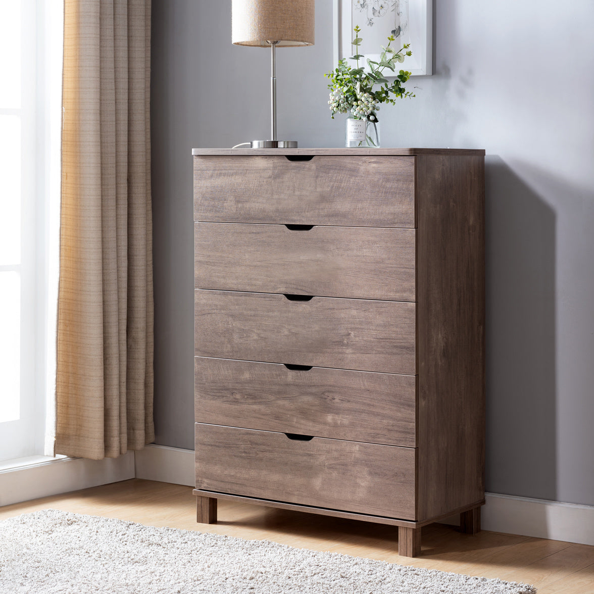 ID USA Y2206 5 Drawer Chest Hazelnut