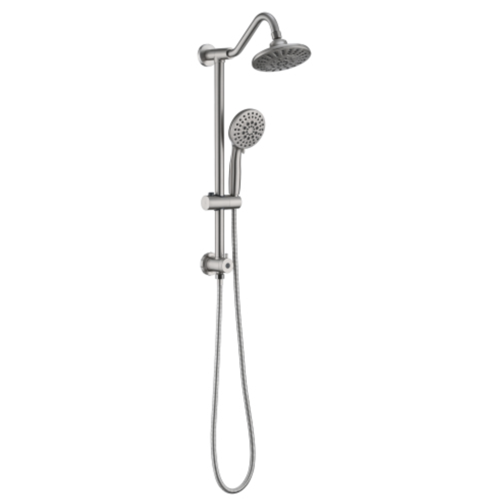 6" Brushed Nickel Rain Shower Head with Handheld Shower Head Bathroom Rain Shower System