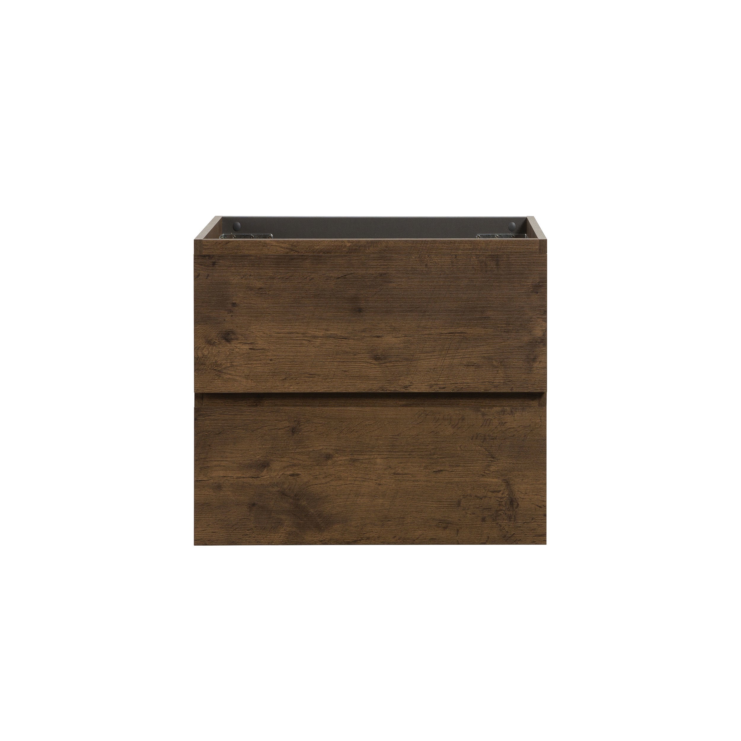 Alice-24W-105,Wall mount cabinet WITHOUT basin,Walnut color,With two drawers