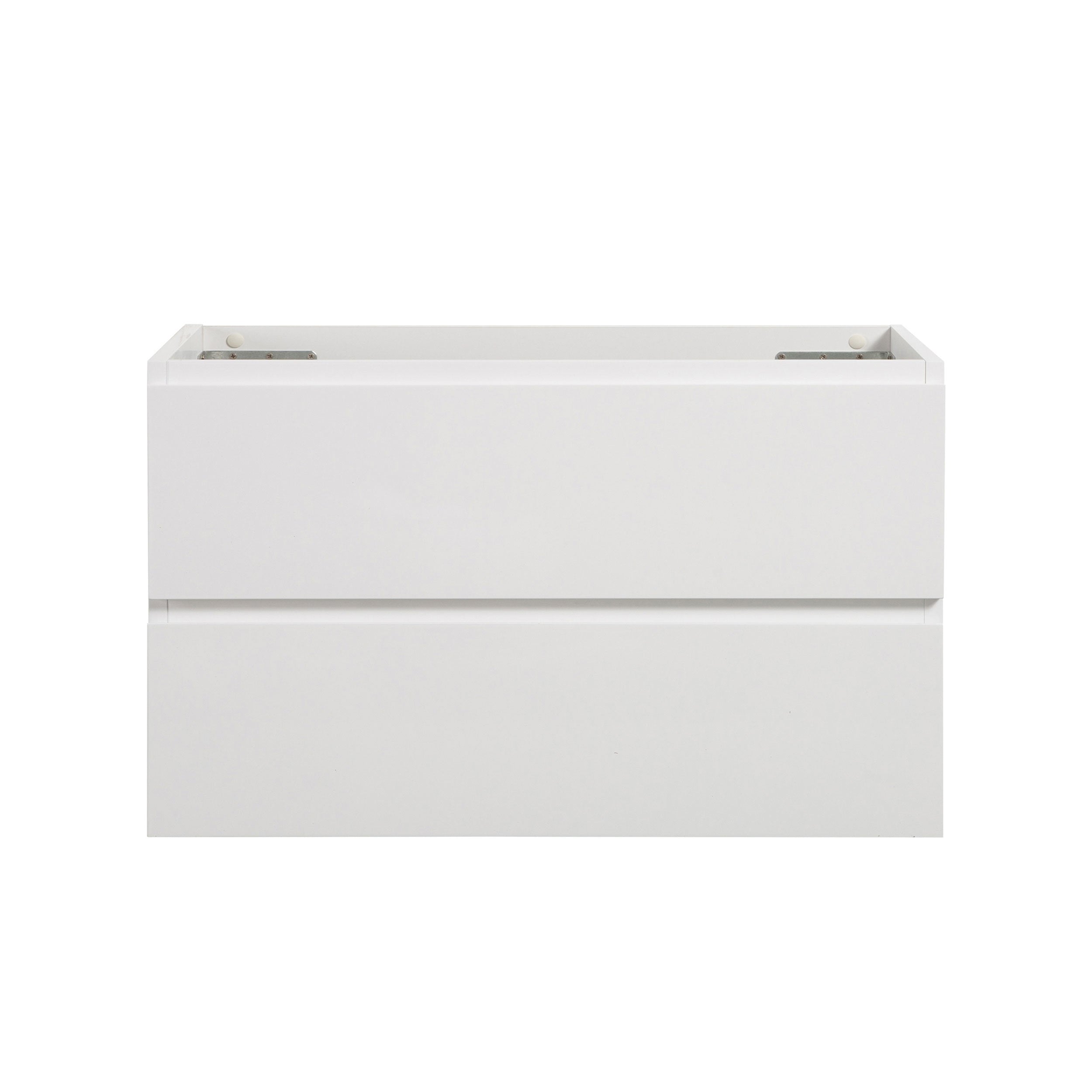 Alice-36W-201,Wall mount cabinet WITHOUT basin,White color,With two drawers