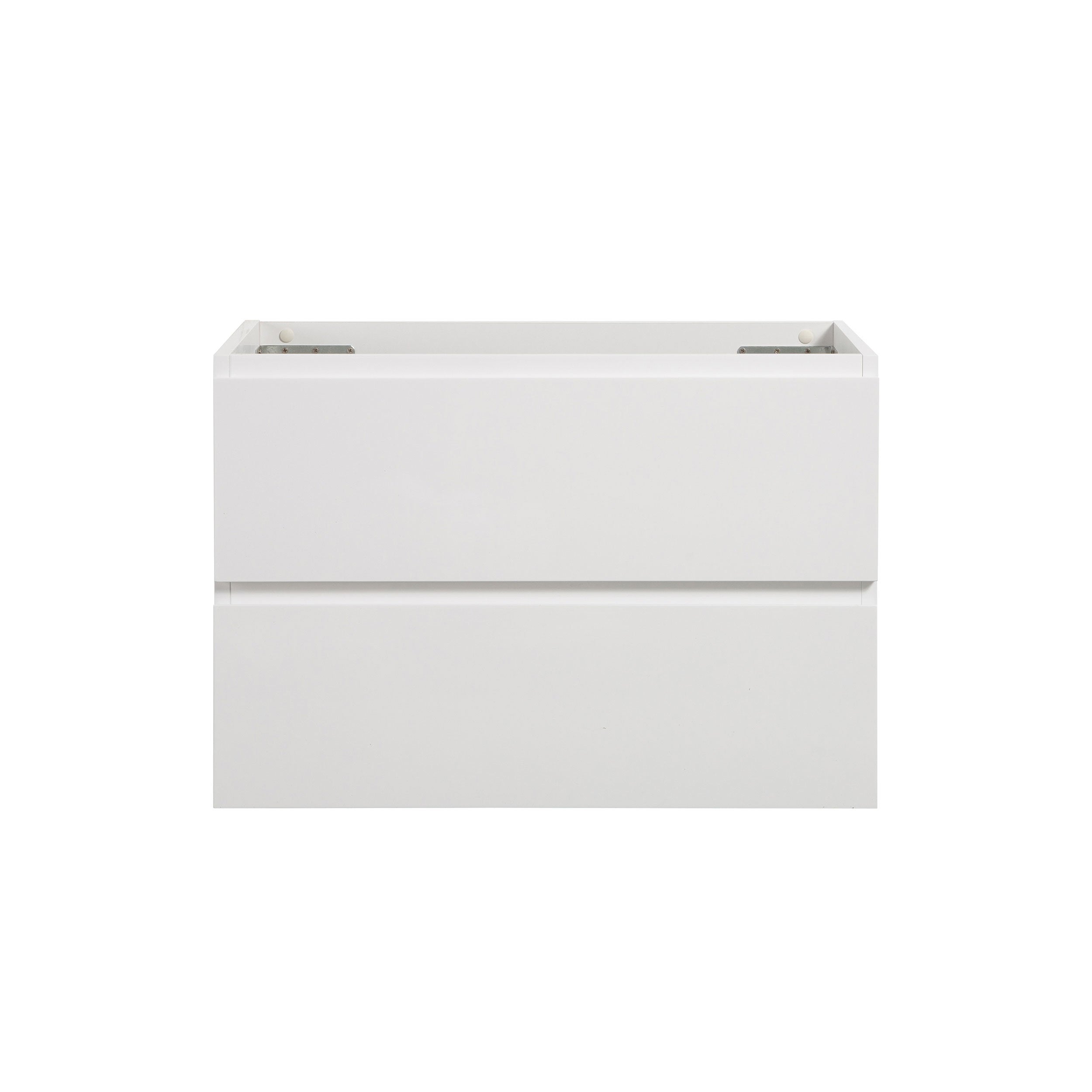 Alice-30W-201, Wall mount cabinet WITHOUT basin, white color, with two drawers