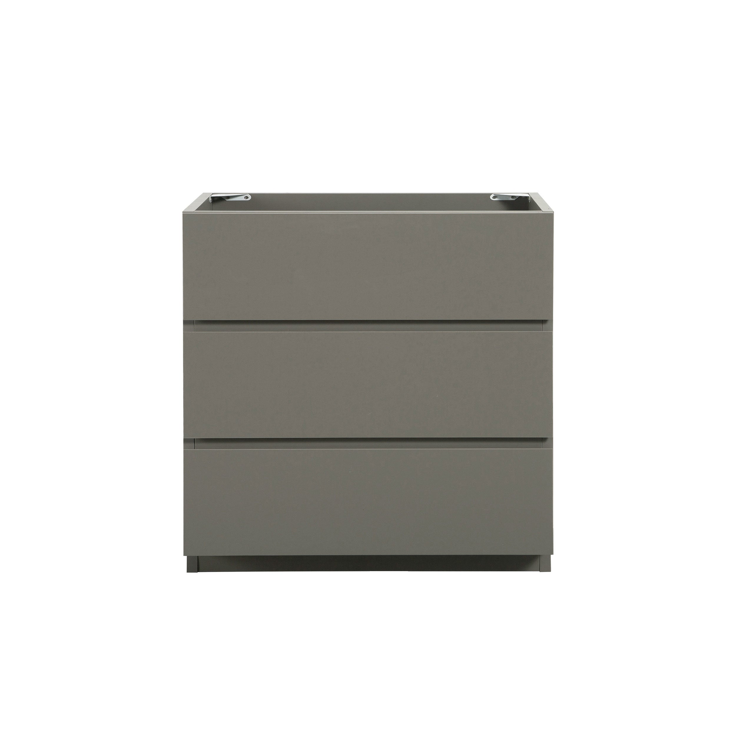 Alice-30F-102,Floor cabinet WITHOUT basin,Gray color,With three drawers