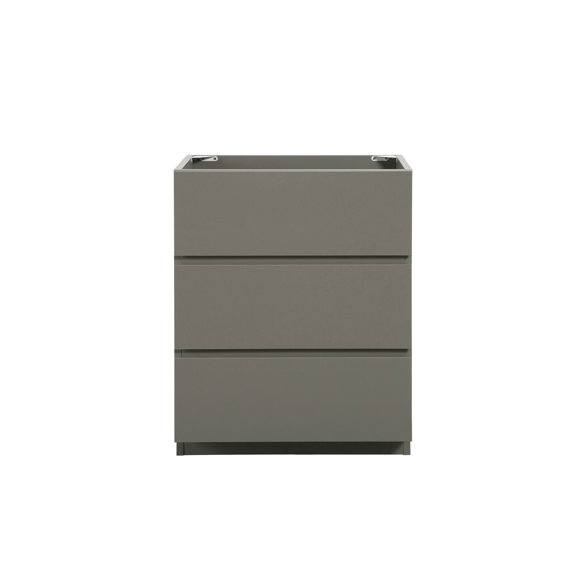 Alice-24F-102,Floor cabinet WITHOUT basin,Gray color,With three drawers