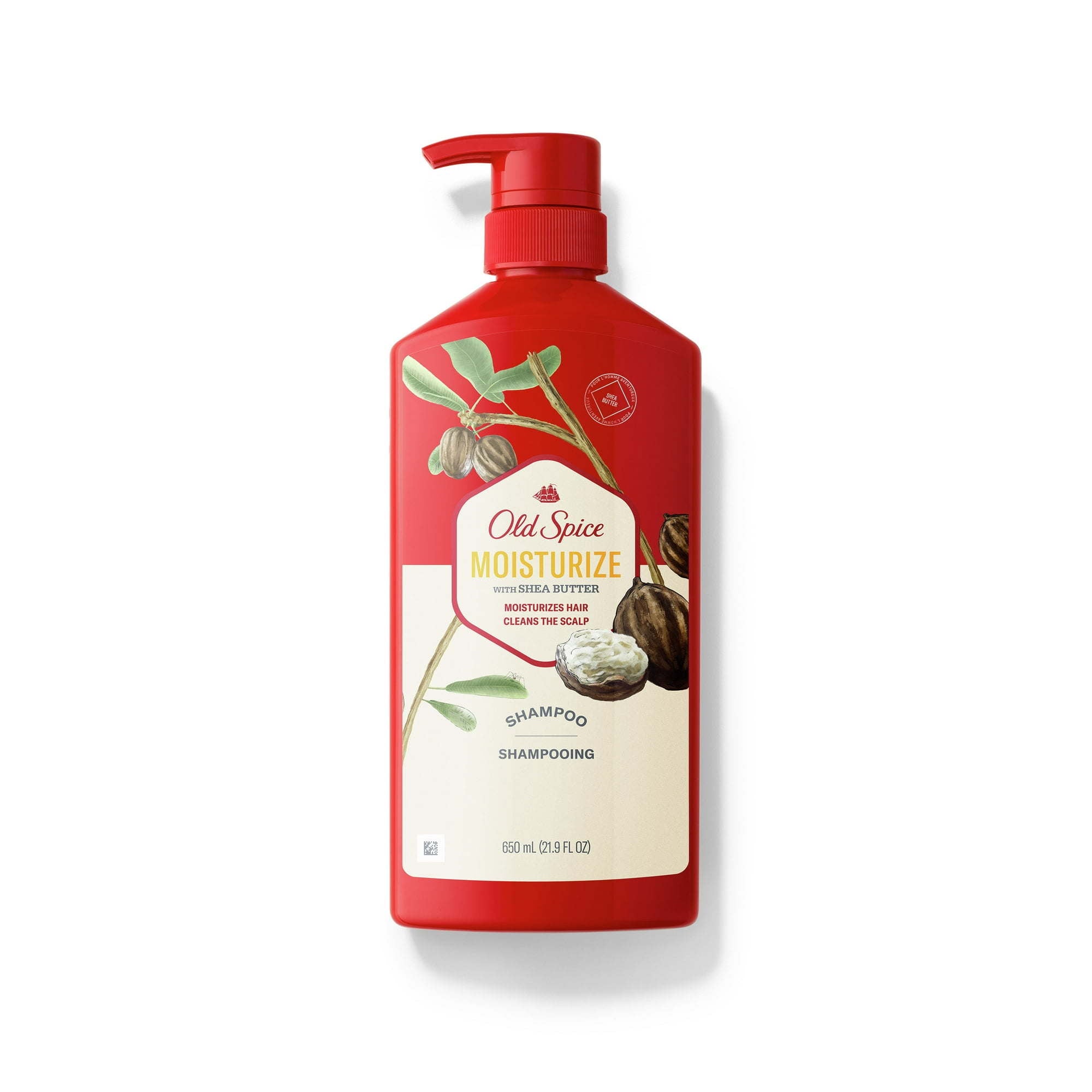 Old Spice Moisturize Shampoo for Men with Shea Butter, All Hair Types, 22 fl oz