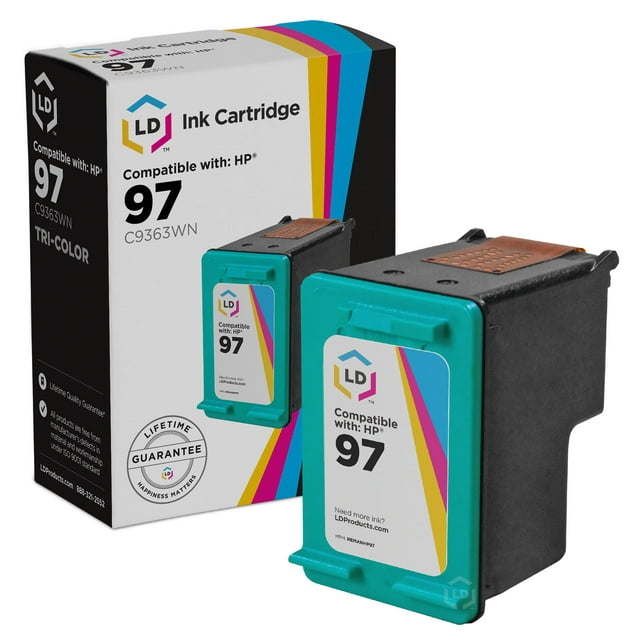 LD © Remanufactured HP 97 Set of 2 C9363WN Color Ink Cartridges