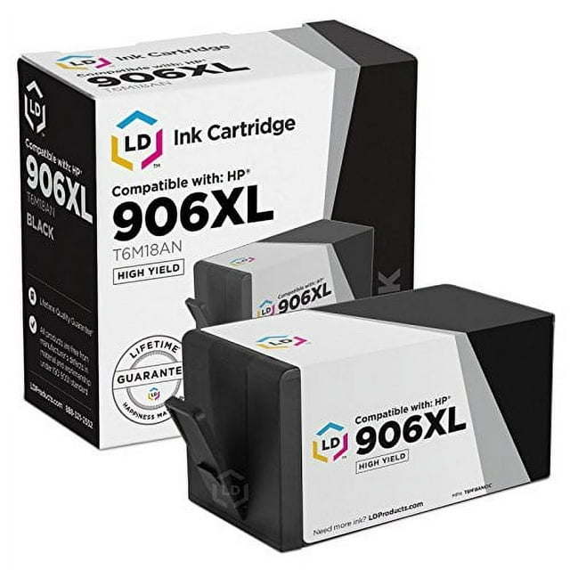 LD Remanufactured Replacement for HP 906XL T6M18AN High Yield Black Ink Cartridge for OfficeJet 6962 & OfficeJet Pro 6960, 6968, 6970, 6974, 6975, 6978, 6979