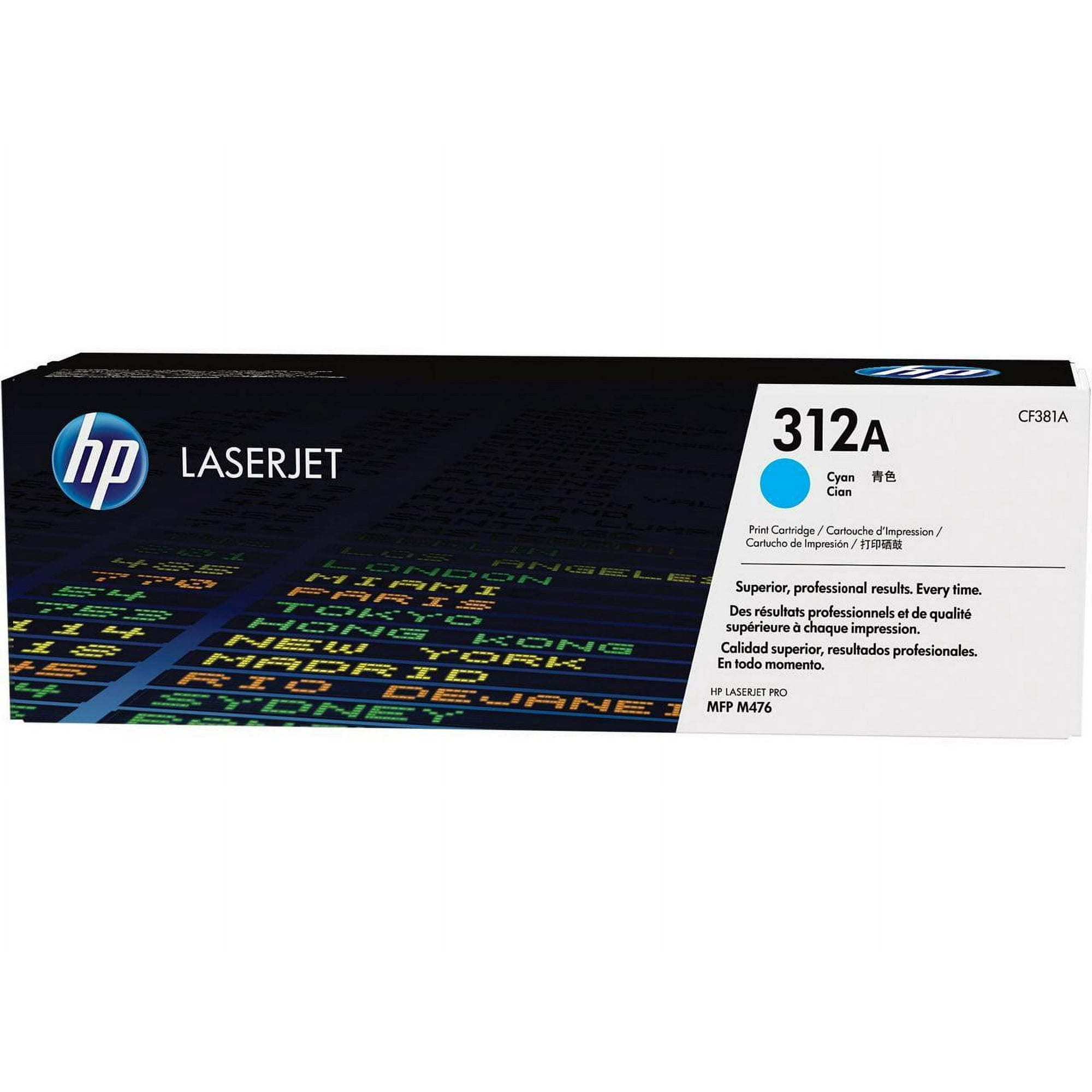 HP 312A (CF381A) Toner Cartridge, Cyan