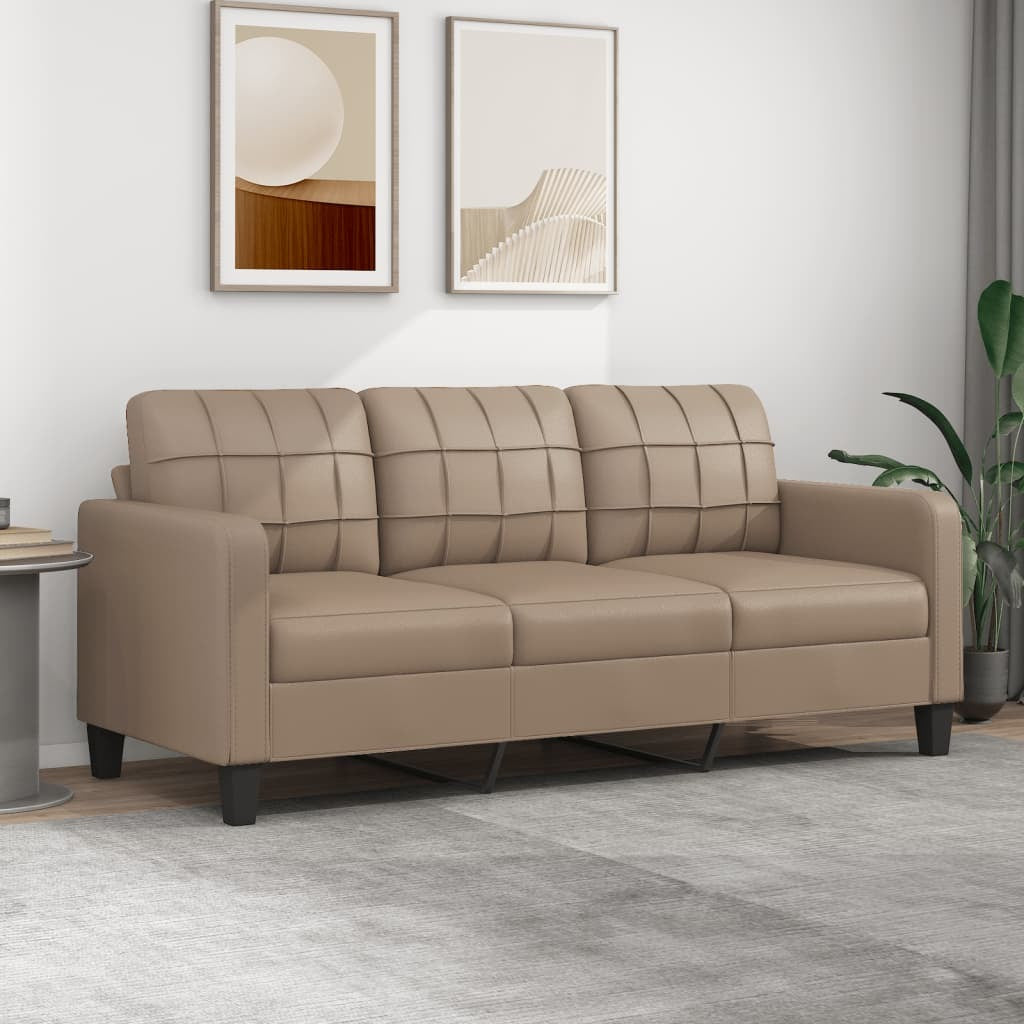 3-Seater Sofa Cappuccino 70.9" Faux Leather