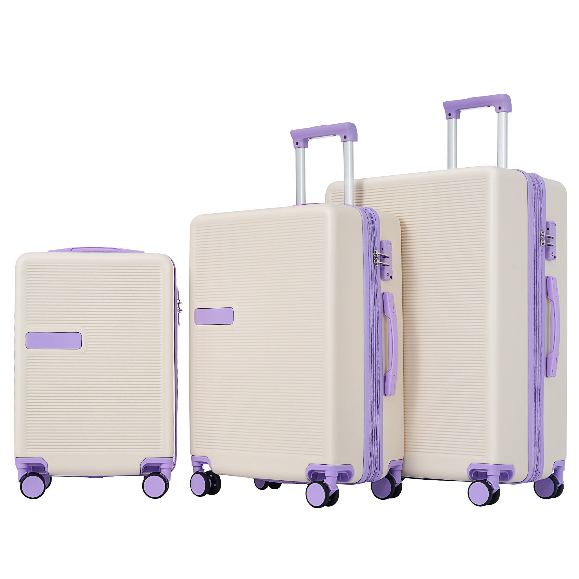 Contrast Color 3 Piece Luggage Set Hardside Spinner Suitcase with TSA Lock 20" 24' 28" Available