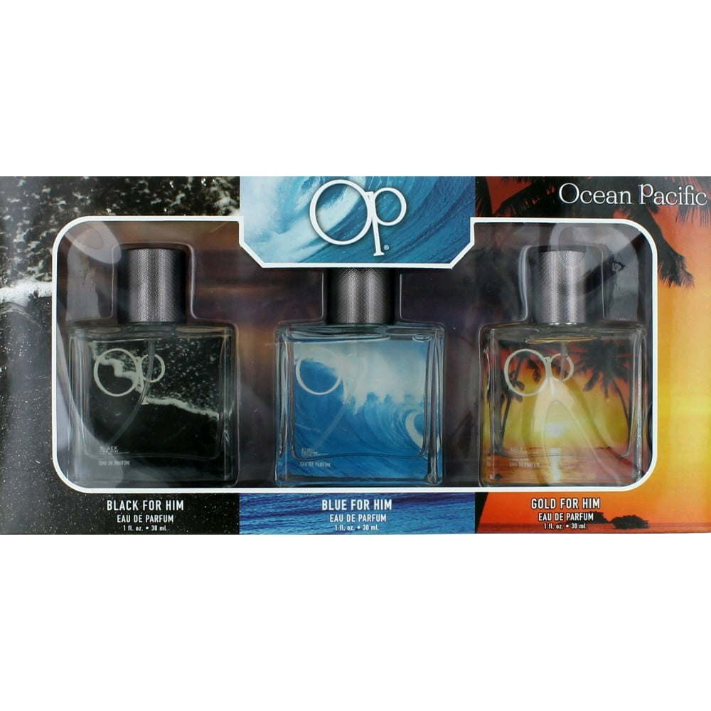 Ocean Pacific 3 Piece Gift Set for Men, 1 fl oz Each Fragrance