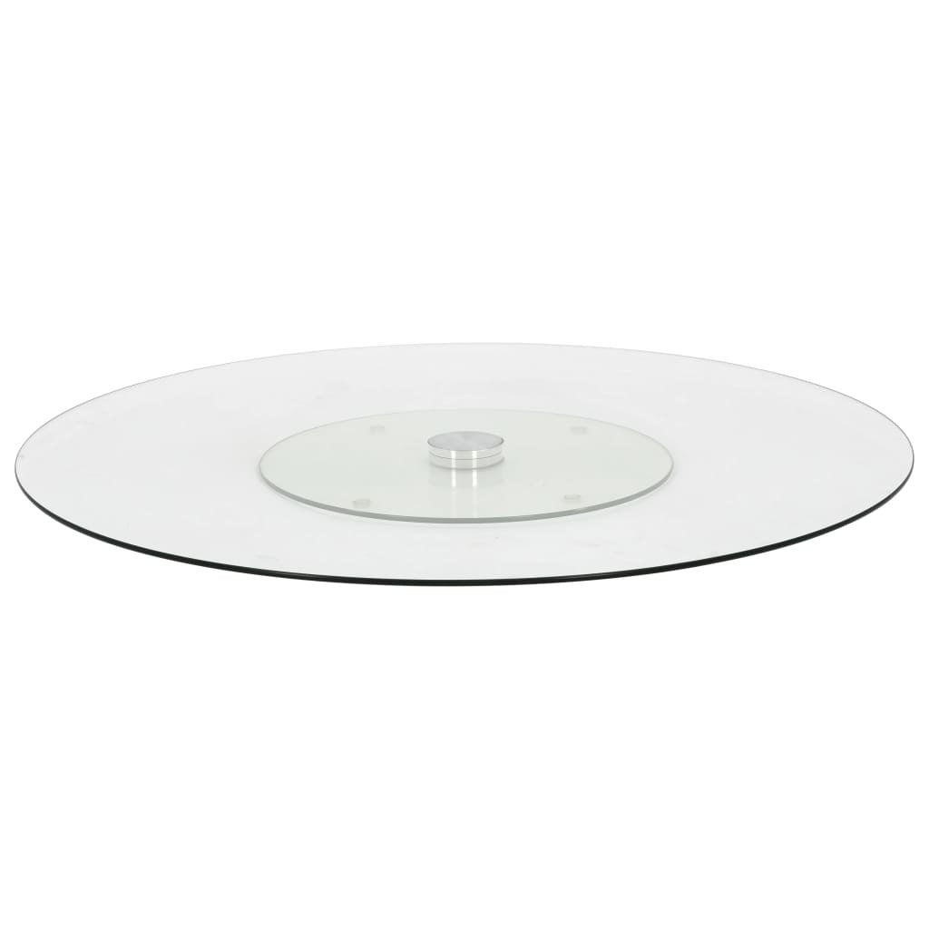 Rotating Serving Plate Transparent 23.6" Tempered Glass