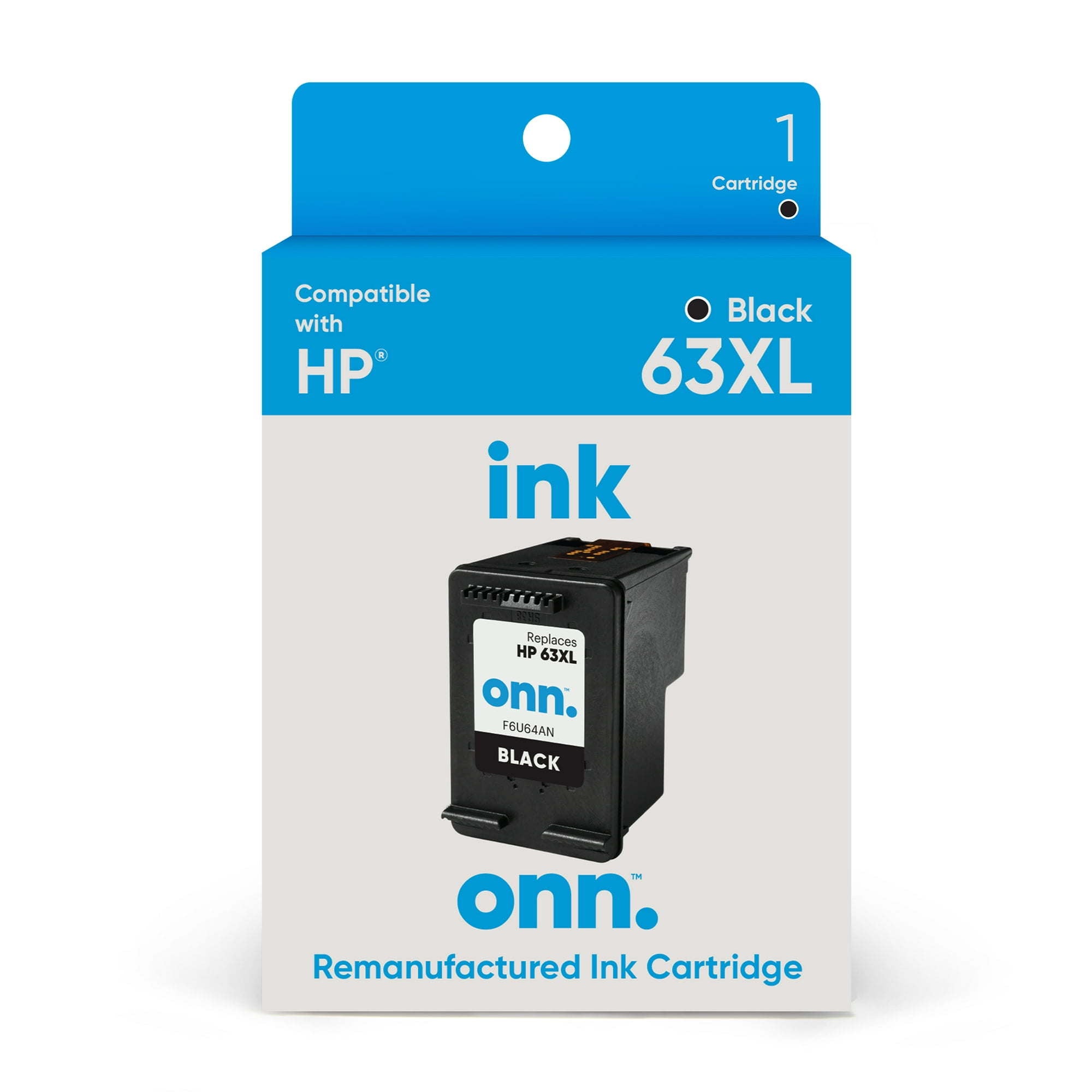 Onn. Onn Ink Reman Hp 63xl Black