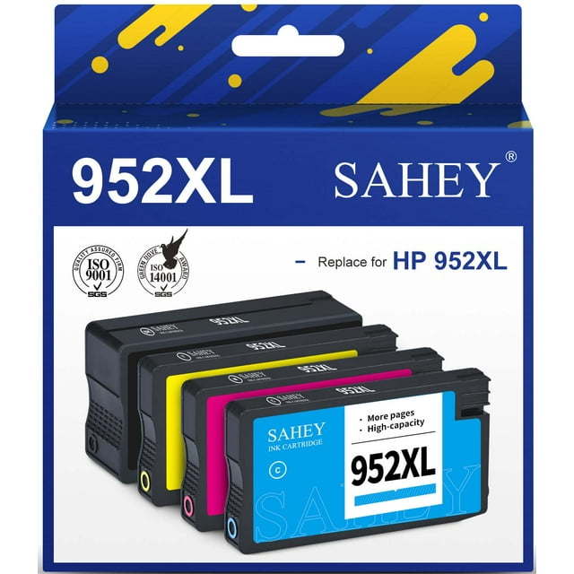 952xl Ink for HP 952 Ink Cartridge for HP 952 Ink Color Black Combo Pack for HP 952 Printer Ink High Yield for OfficeJet Pro 8720 7740 8740 7720 8715 8702 Printer (Black Cyan Magenta Yellow,4 Pack)