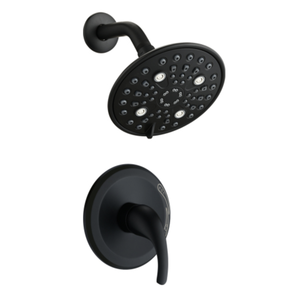 Matte Black Single Handle 5-functions Shower Head Set