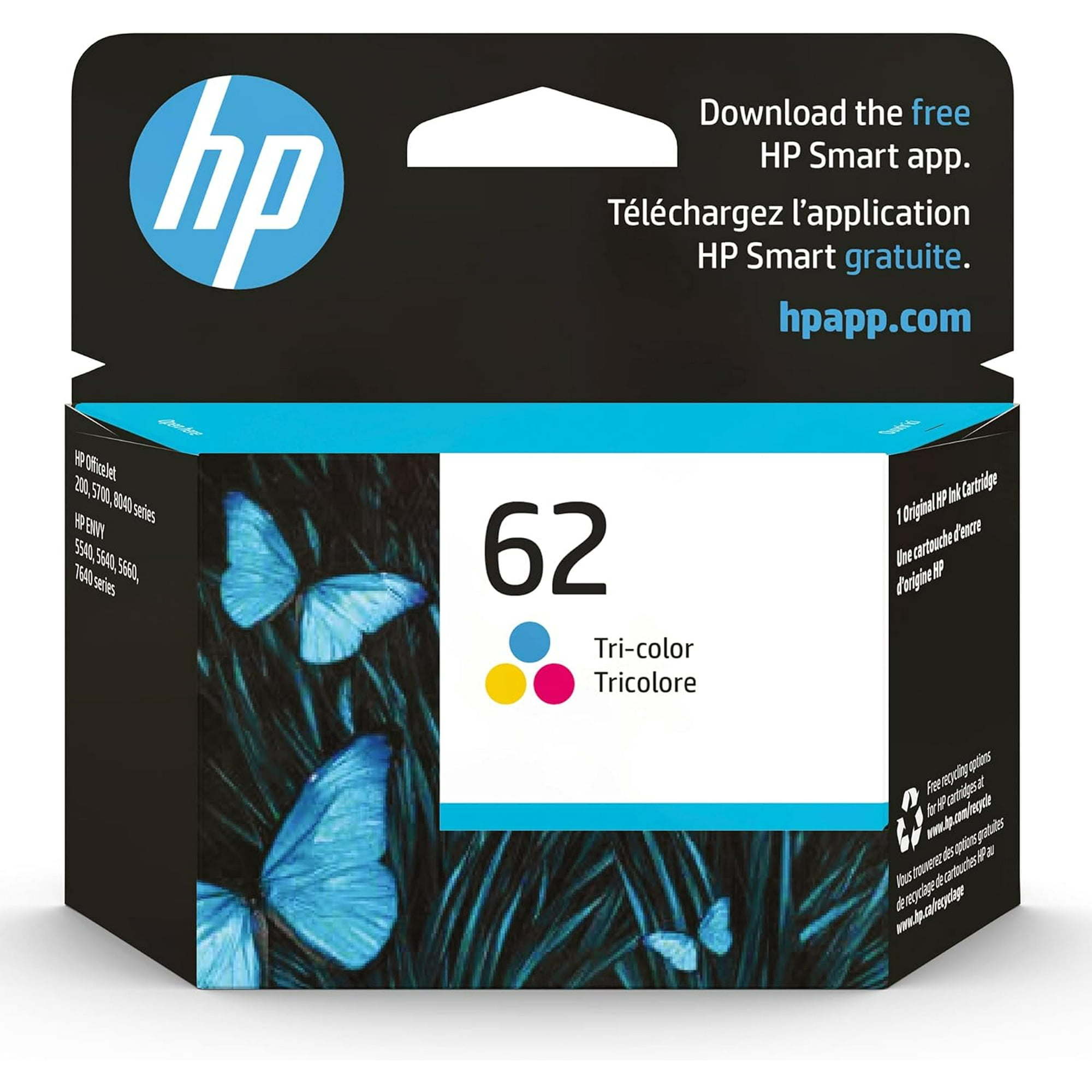 HP 62 Ink Cartridges | HP Ink 62 | Printer Ink HP 62 Tri-Color | 1-Pack