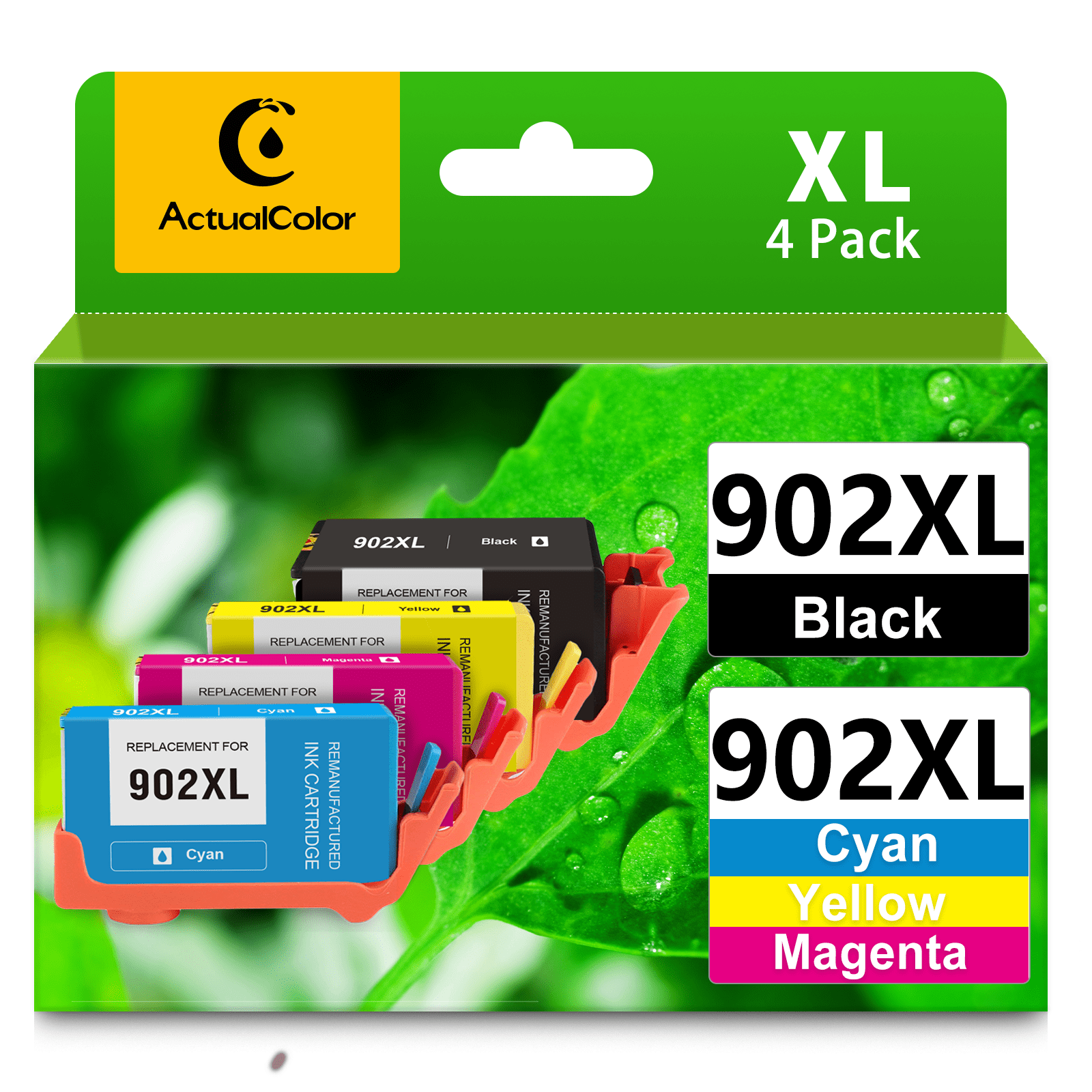 902XL Ink Cartridges for HP Ink 902 Combo Pack HP 902 Ink Cartridge for Officejet Pro 6975 6968 6962 6958 6970 6978 6960 6950 6954 6951 Printer (Black Cyan Magenta Yellow, 4 Pack)